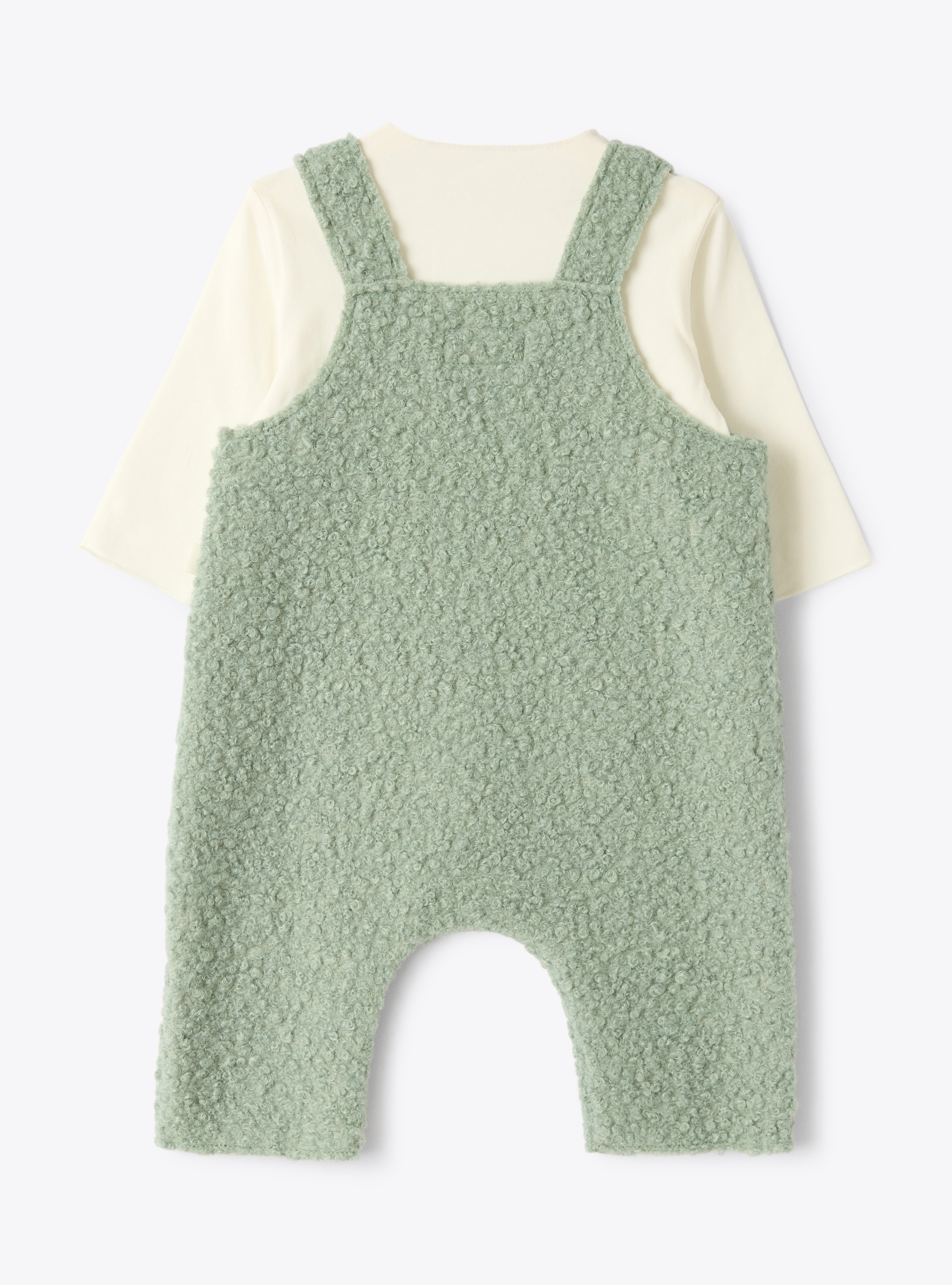 Set in organic cotton jersey and bouclé fabric - Green | Il Gufo
