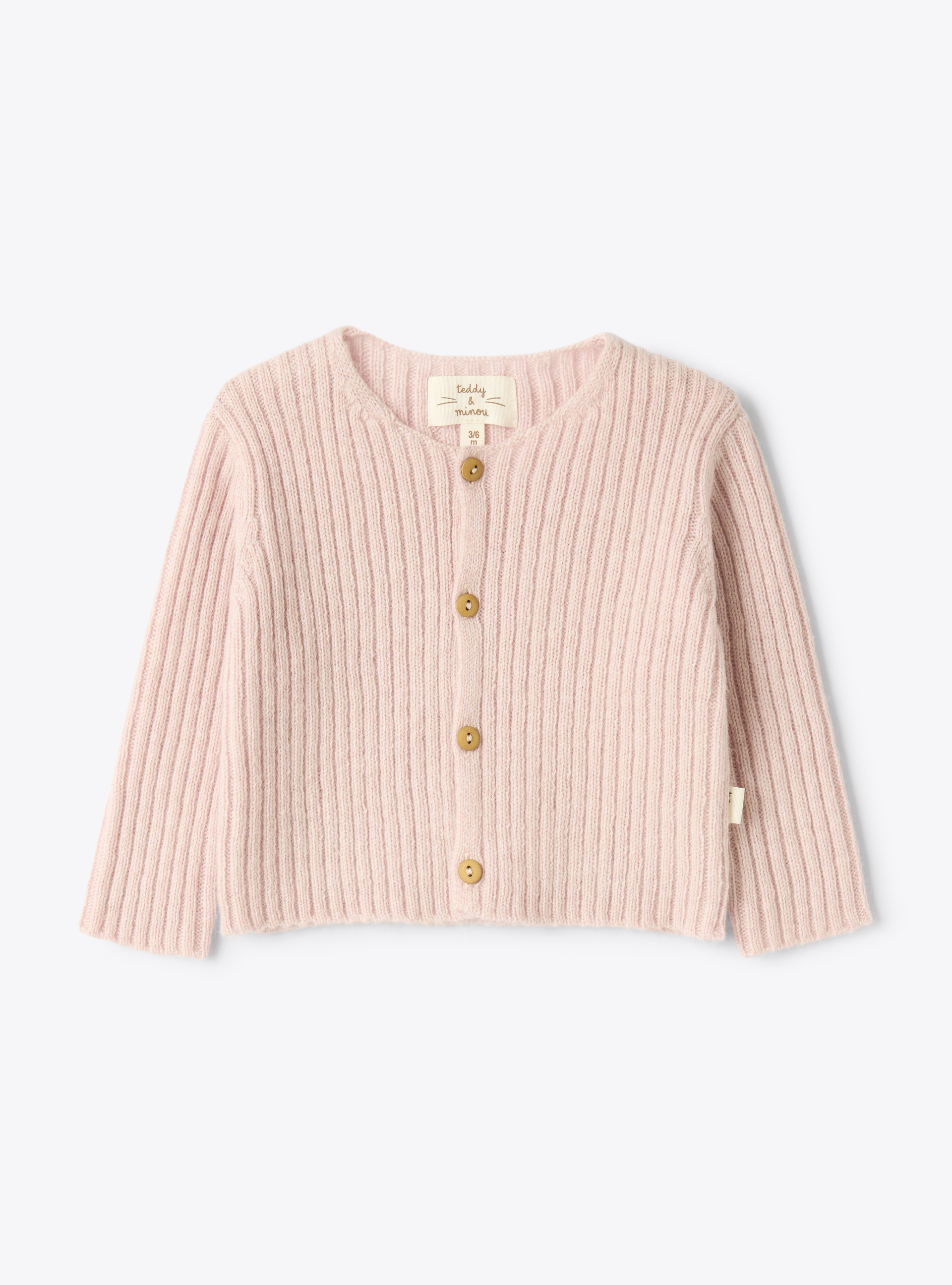 Upcycled wool blend yarn cardigan - Fuchsia | Il Gufo