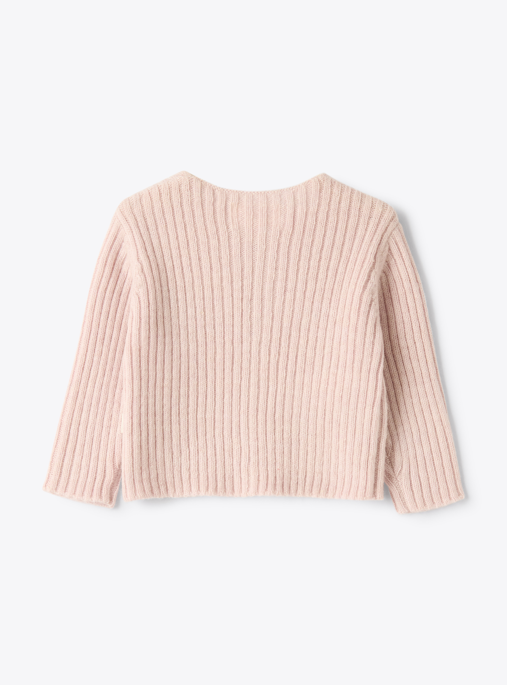 Upcycled wool blend yarn cardigan - Fuchsia | Il Gufo