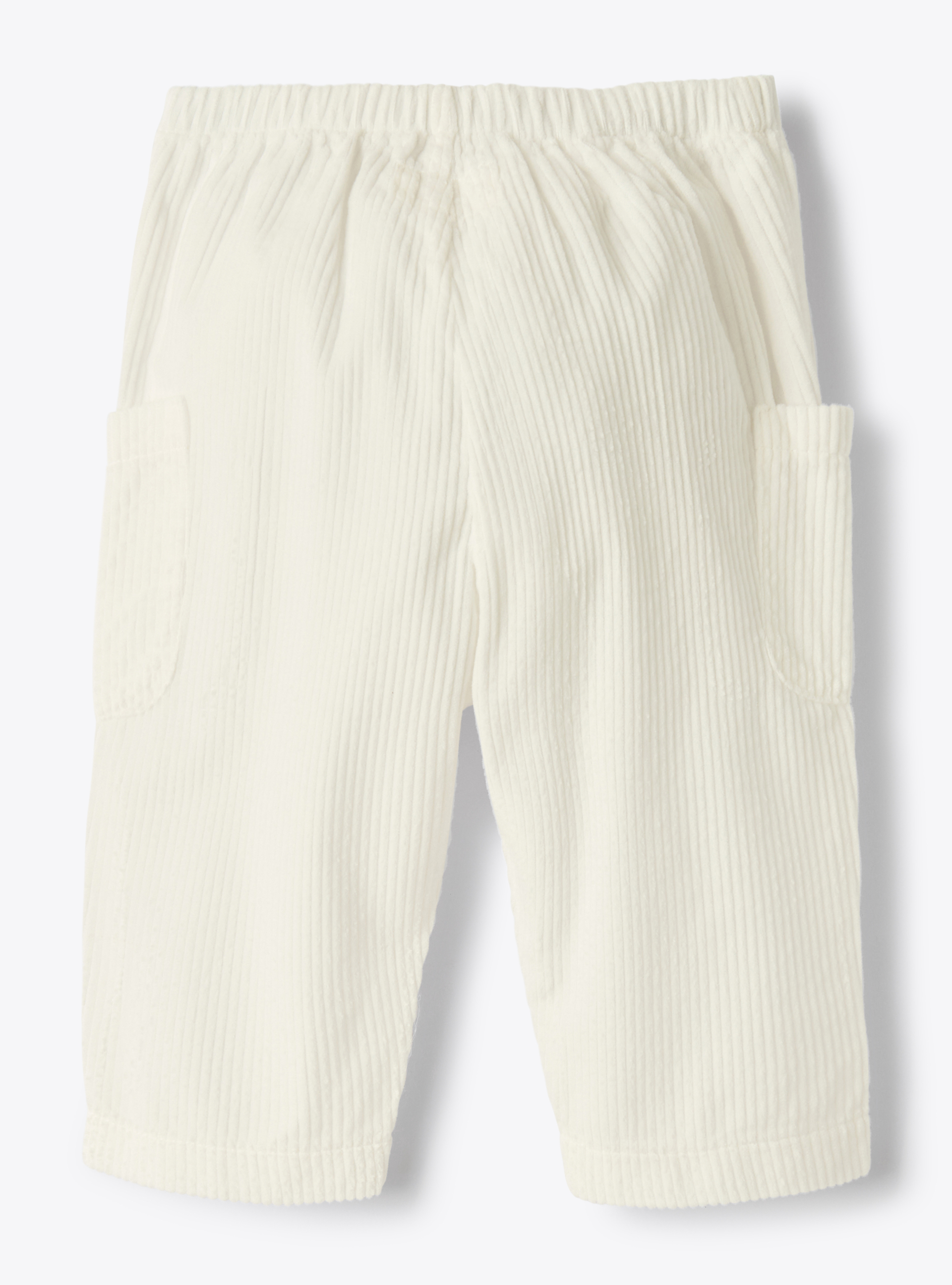 Upcycled ribbed cotton velvet trousers - White | Il Gufo