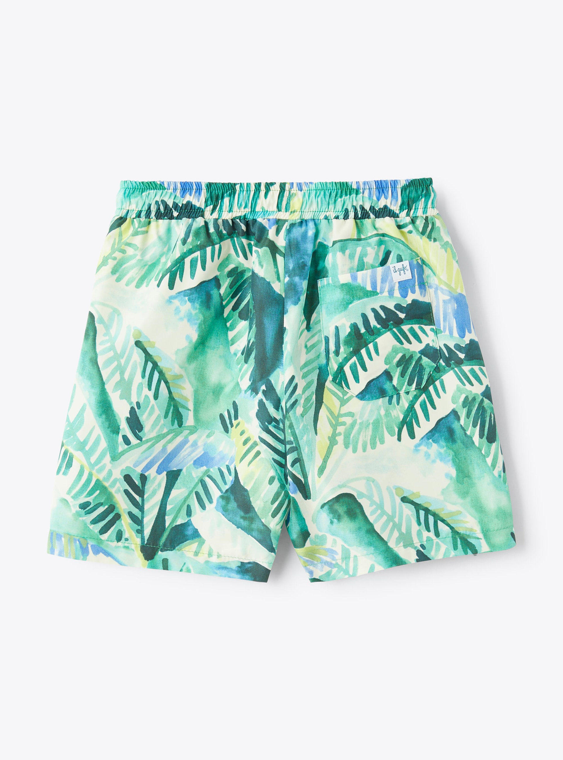 Leaf-print swim shorts - Green | Il Gufo