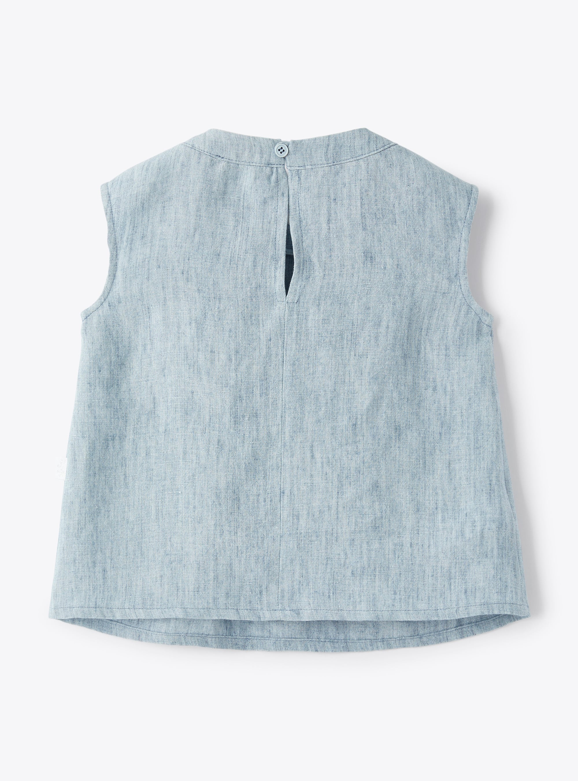 Top in mélange linen - Light blue | Il Gufo