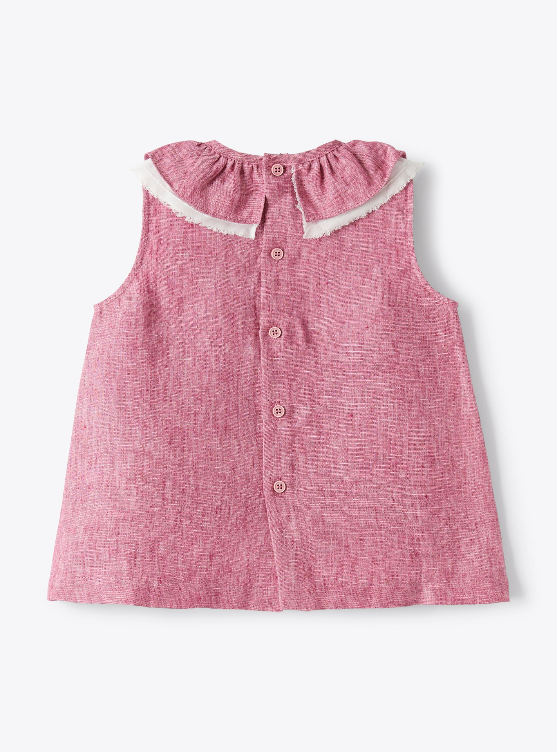 Top in onion-purple mélange linen | Il Gufo