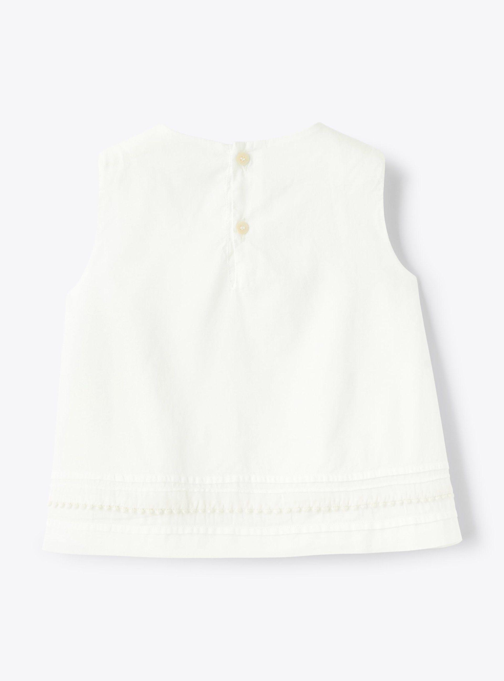 Top in milky-white cotton voile - White | Il Gufo