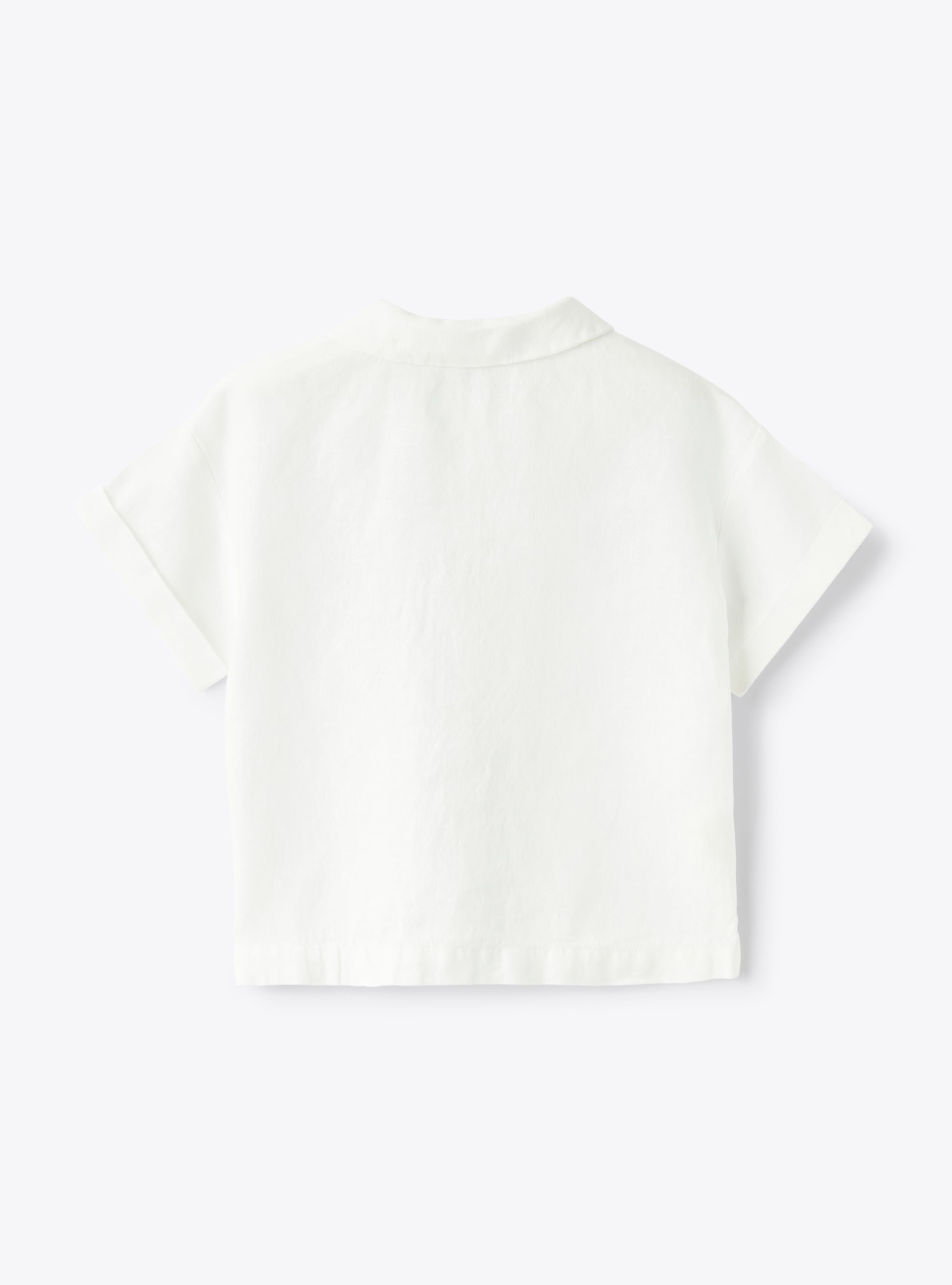 Chemise en lin teinte en pièce blanche - Blanc | Il Gufo