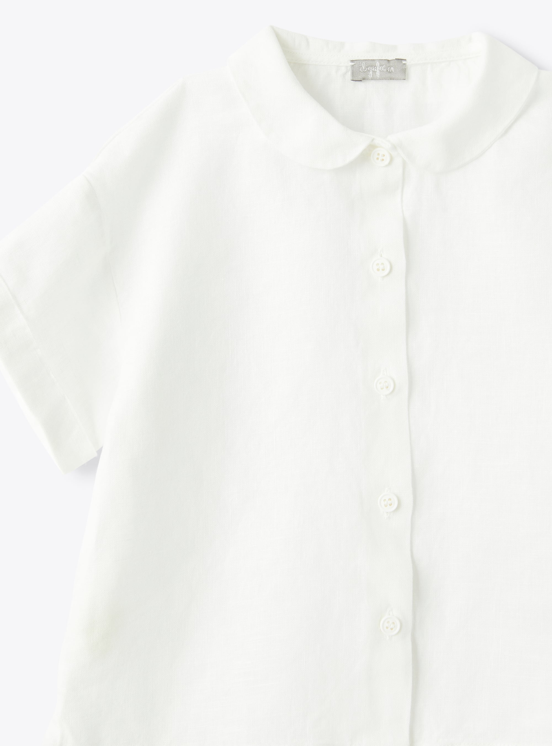 Chemise en lin teinte en pièce blanche - Blanc | Il Gufo