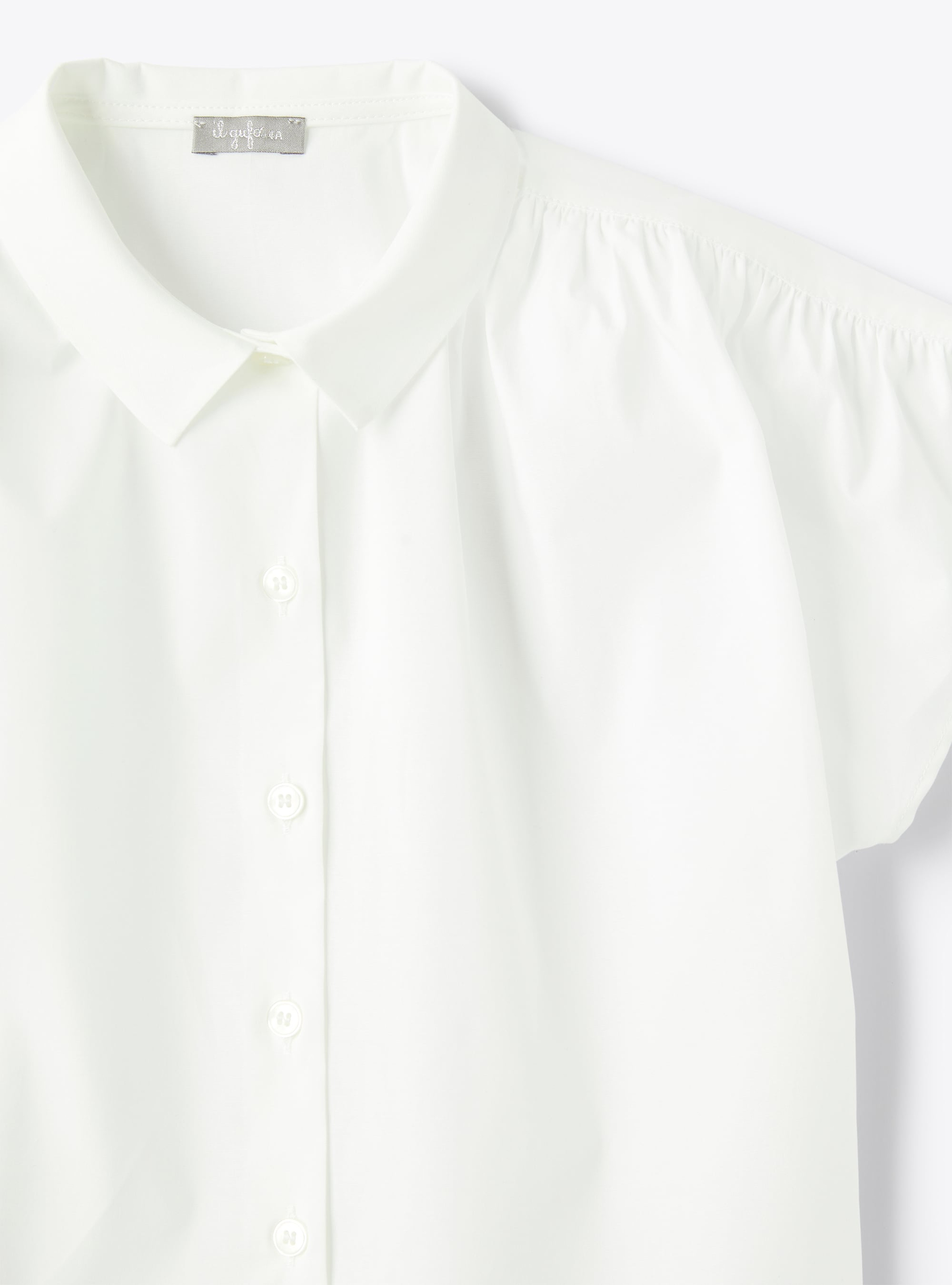 Shirt in stretchy white poplin - White | Il Gufo