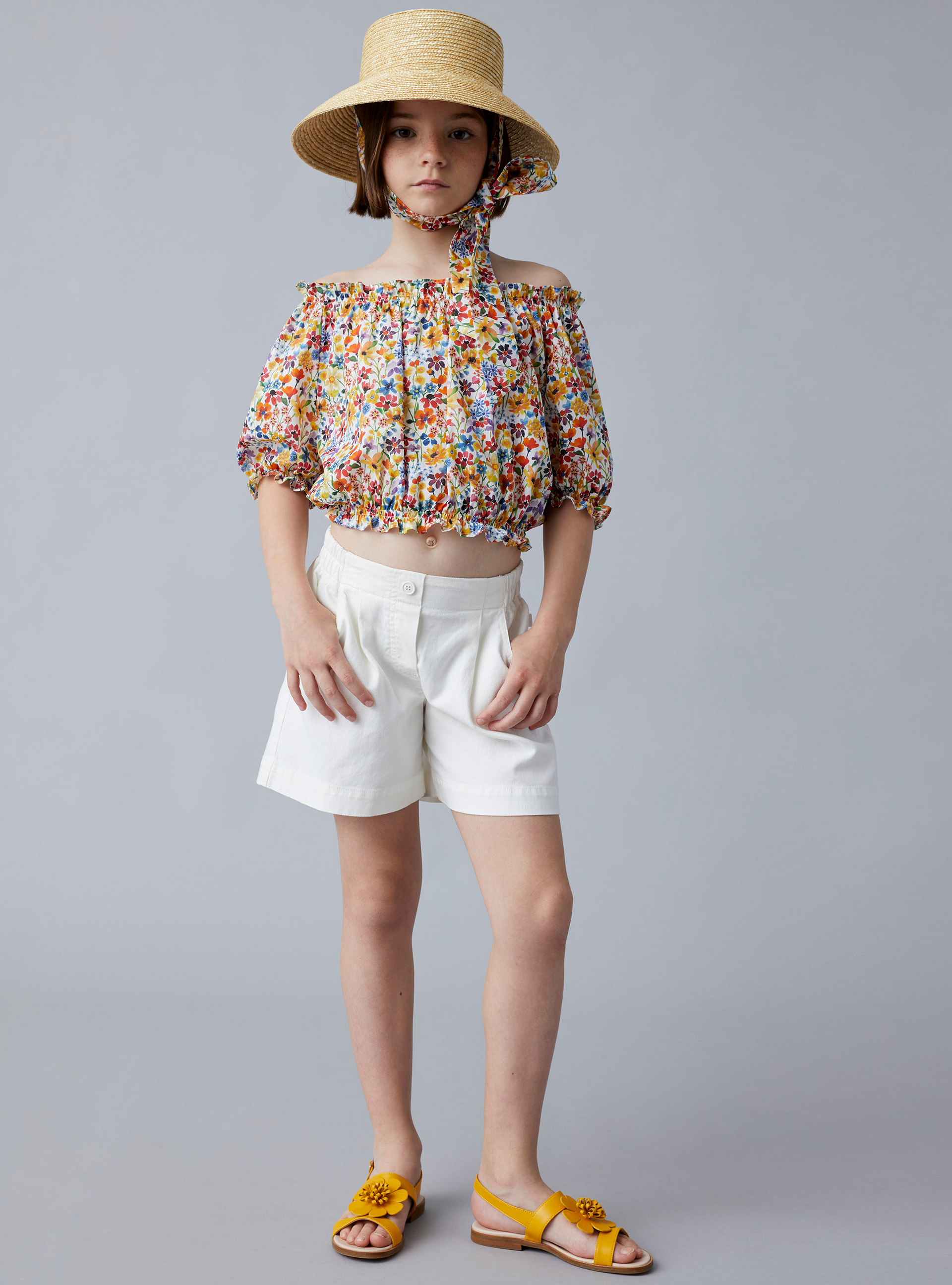 Shirt in Liberty-Fabric cotton - Yellow | Il Gufo