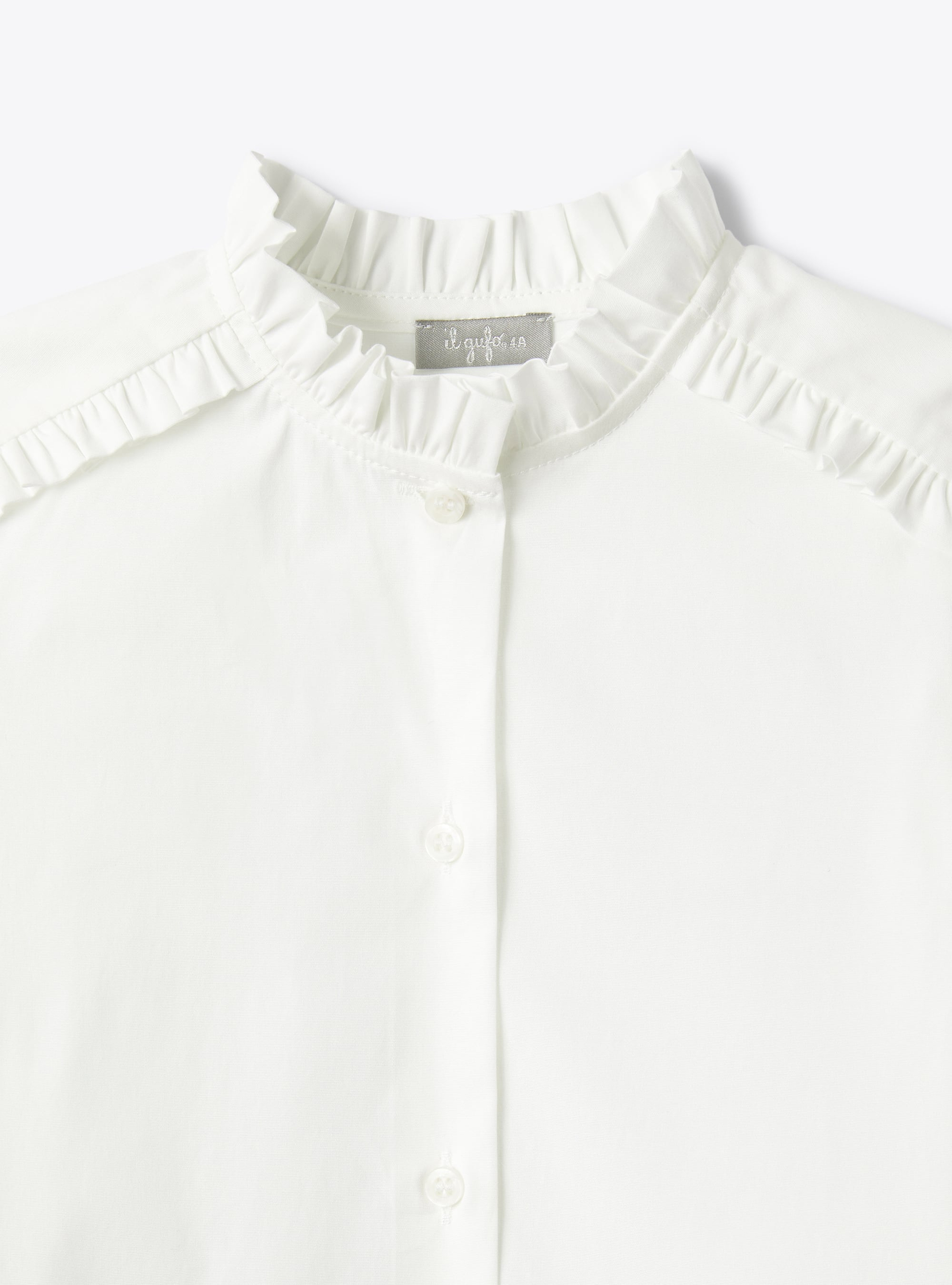 Shirt in stretchy poplin - White | Il Gufo