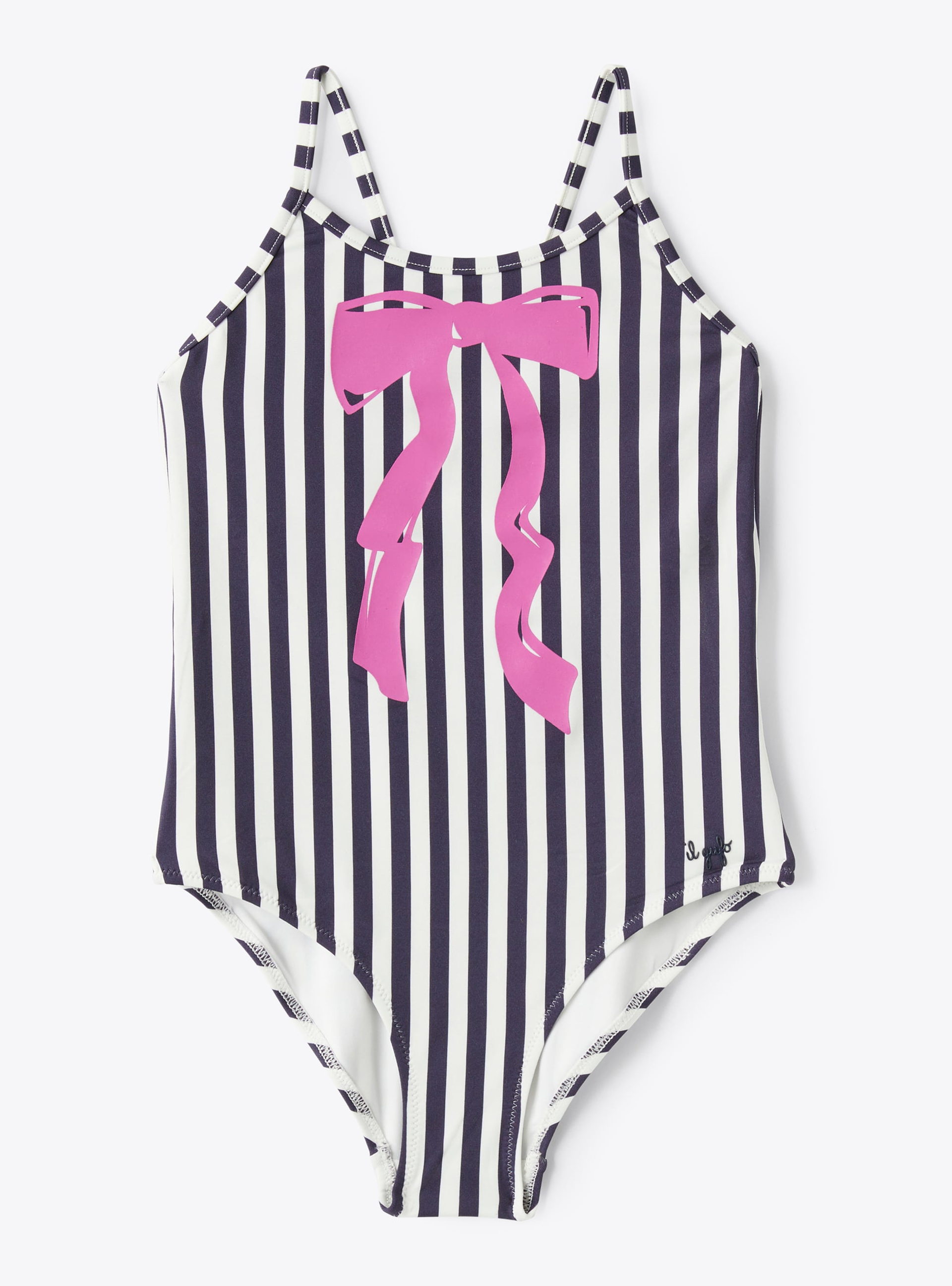 Costume intero stampa a righe - Blu | Il Gufo