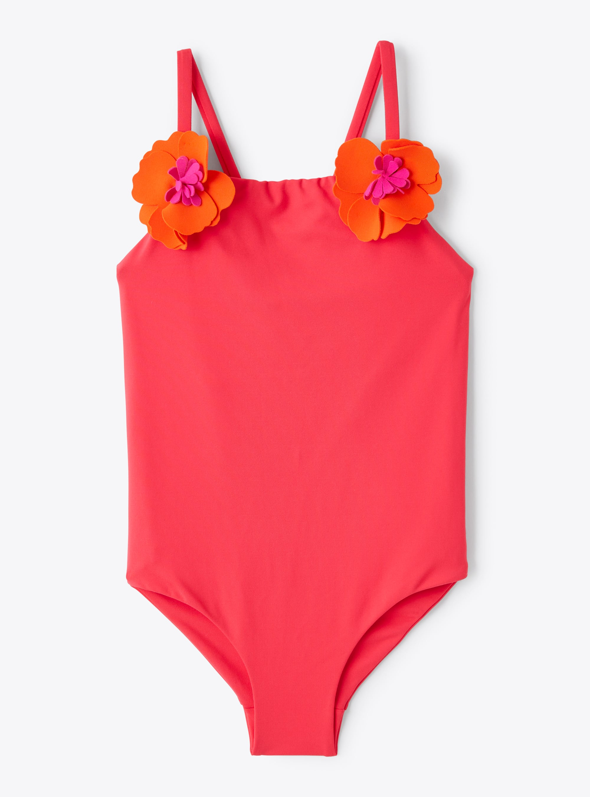 One-piece swimsuit with appliquéd flowers - Red | Il Gufo