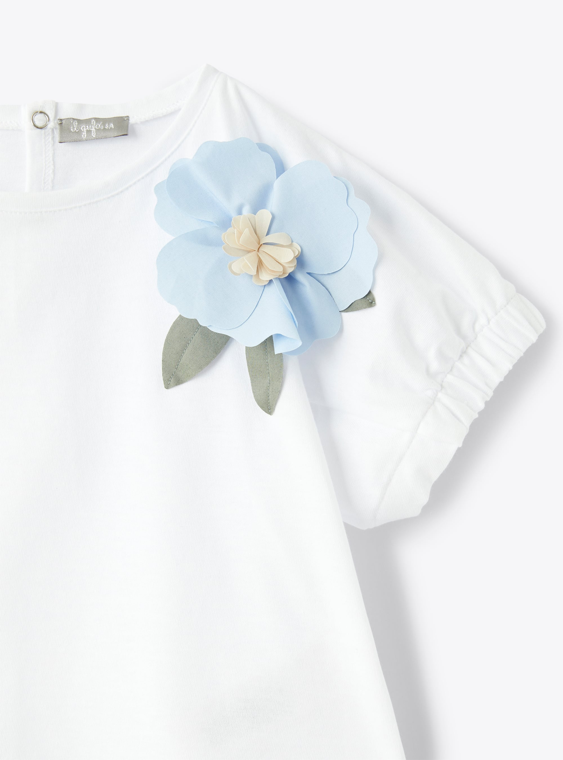 Two-piece set with a skirt in an exclusive print - Light blue | Il Gufo