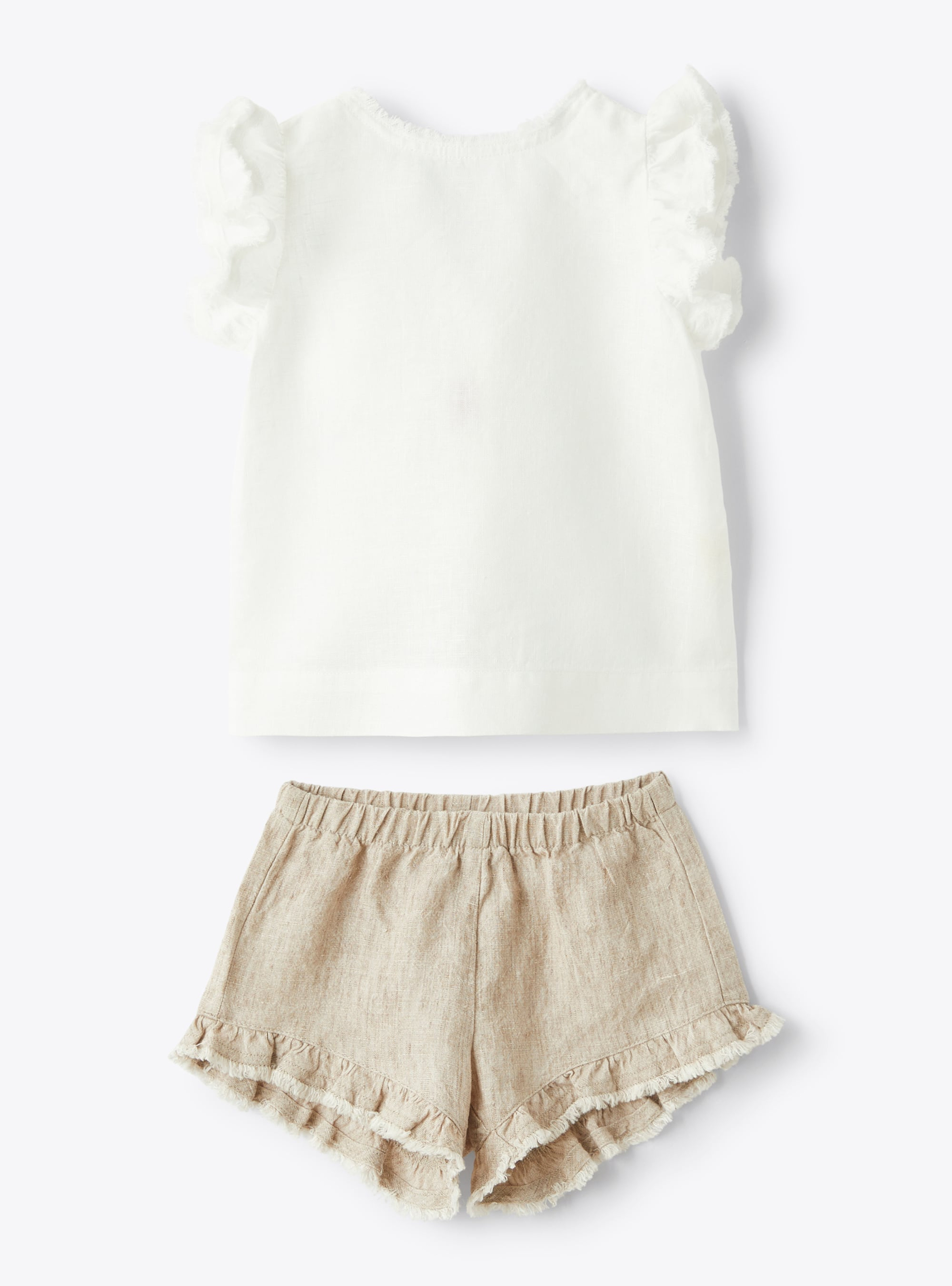 Two-piece set in linen - Brown | Il Gufo