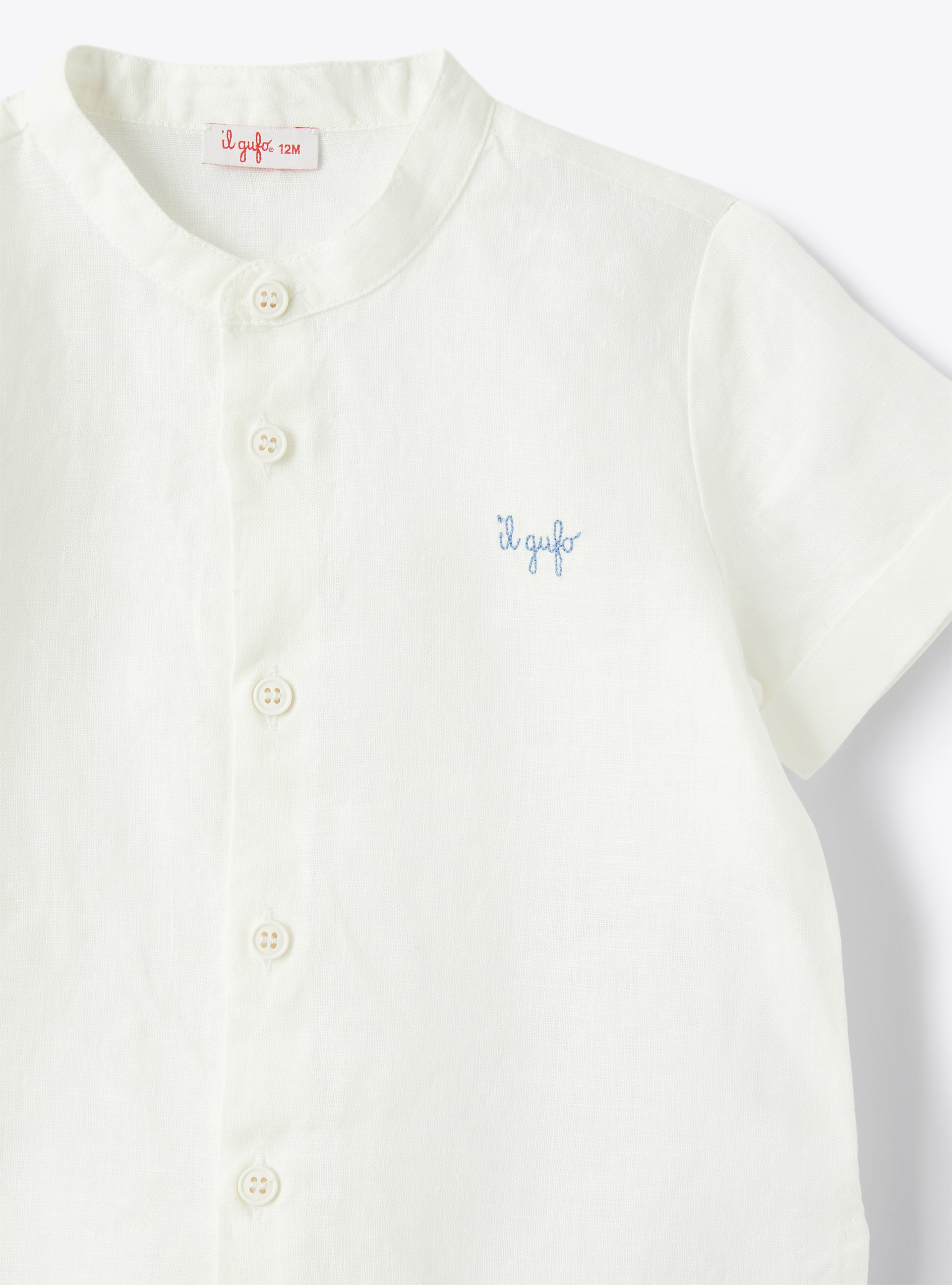 Two-piece set for baby boys with Madras-patterned trousers - Beige | Il Gufo