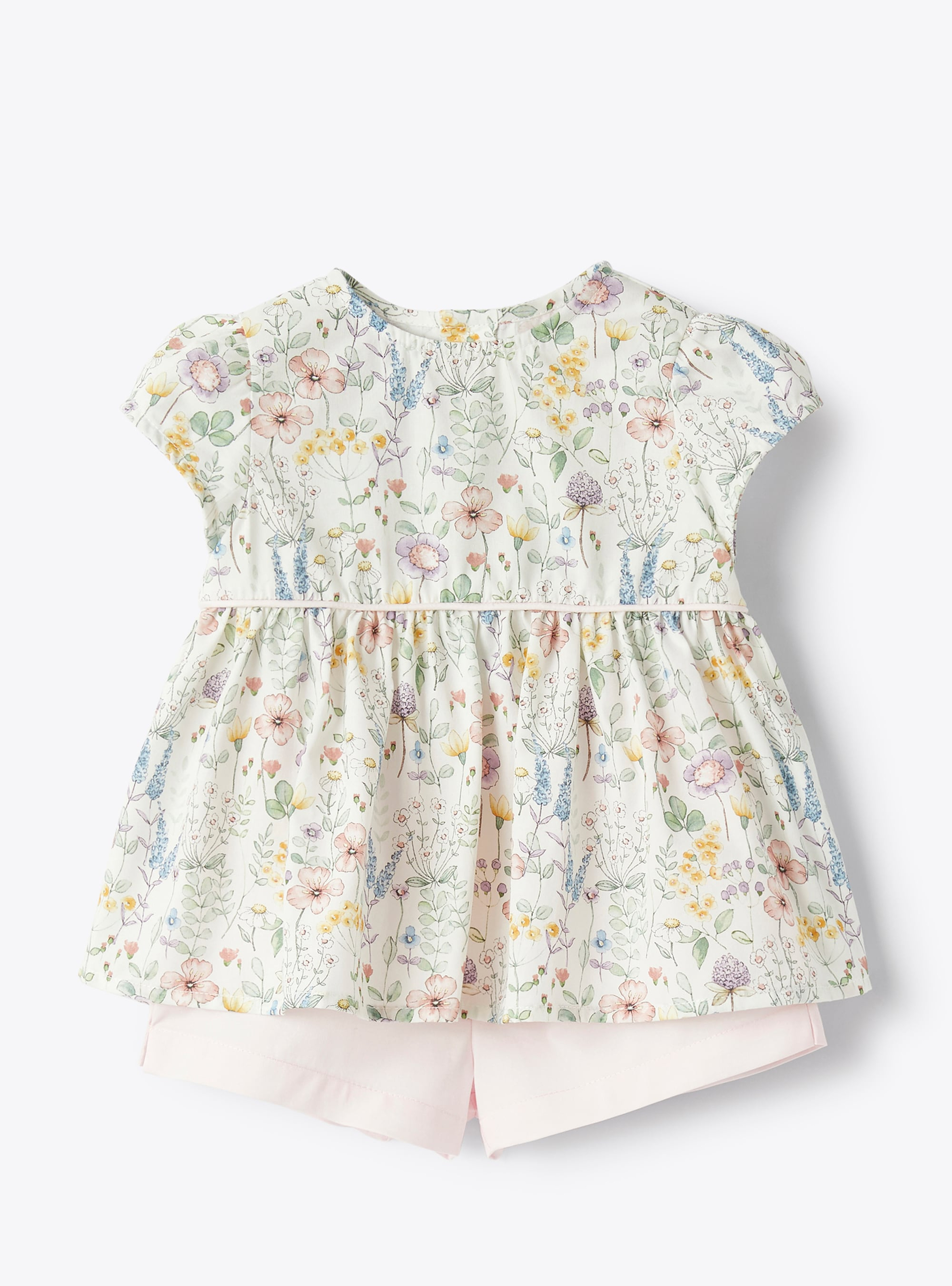 Two-piece set for baby girls in floral-printed organic cotton - Two-piece sets - Il Gufo