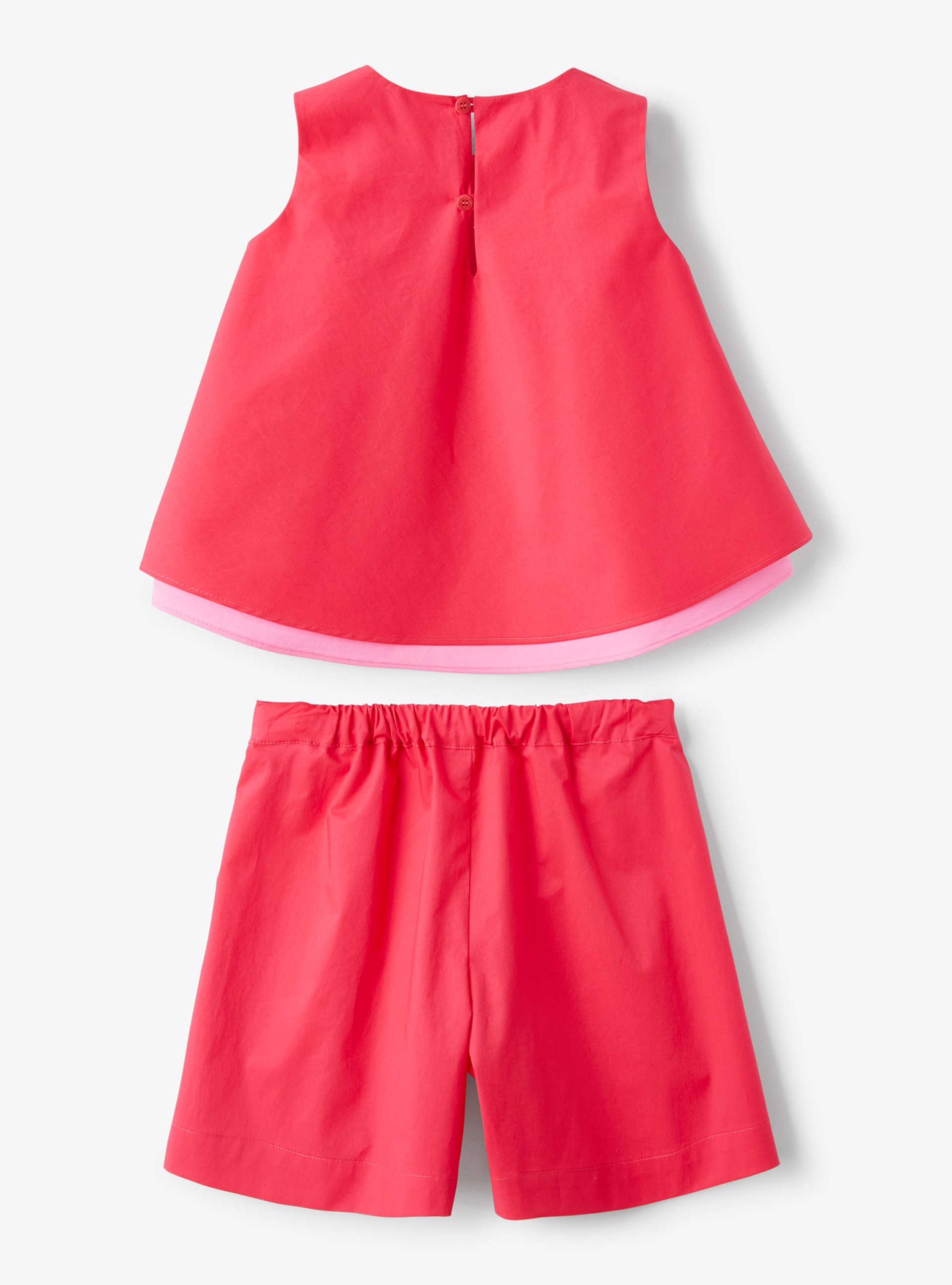 Completo due pezzi in popeline stretch - Rosso | Il Gufo