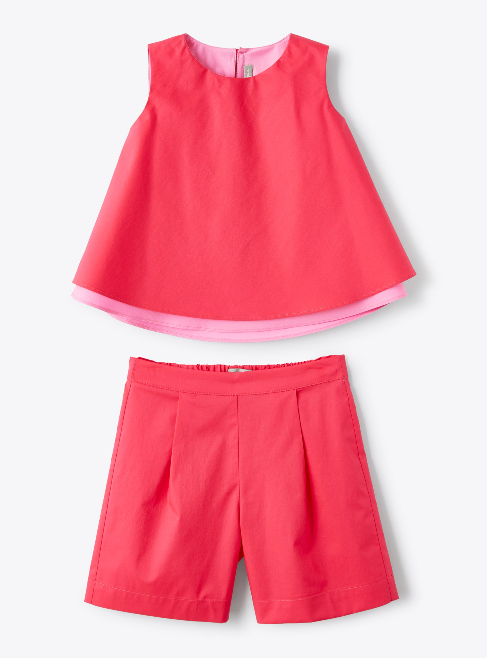 Completo due pezzi in popeline stretch - Rosso | Il Gufo