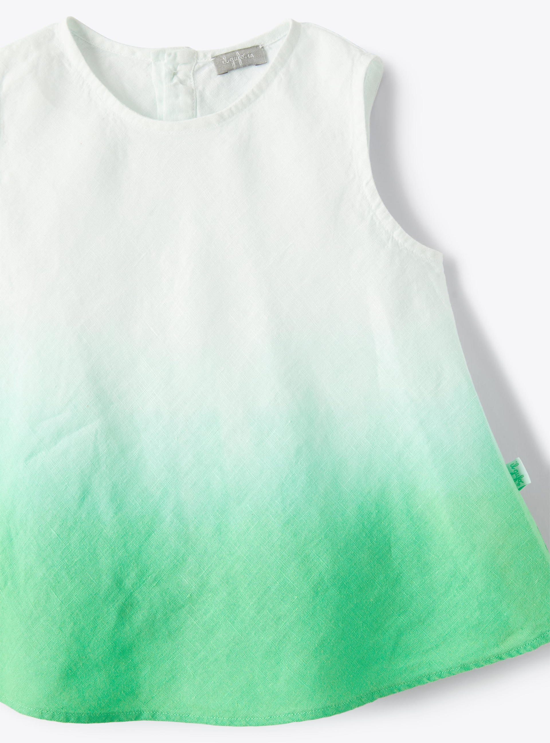 Ensemble deux pièces en lin avec teinture en dégradé citron vert - Vert | Il Gufo
