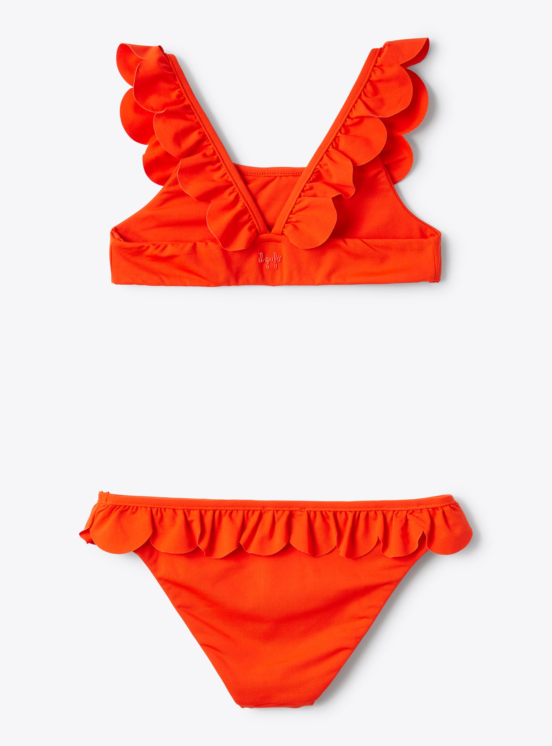 Two-piece swimsuit in orange lycra - Orange | Il Gufo