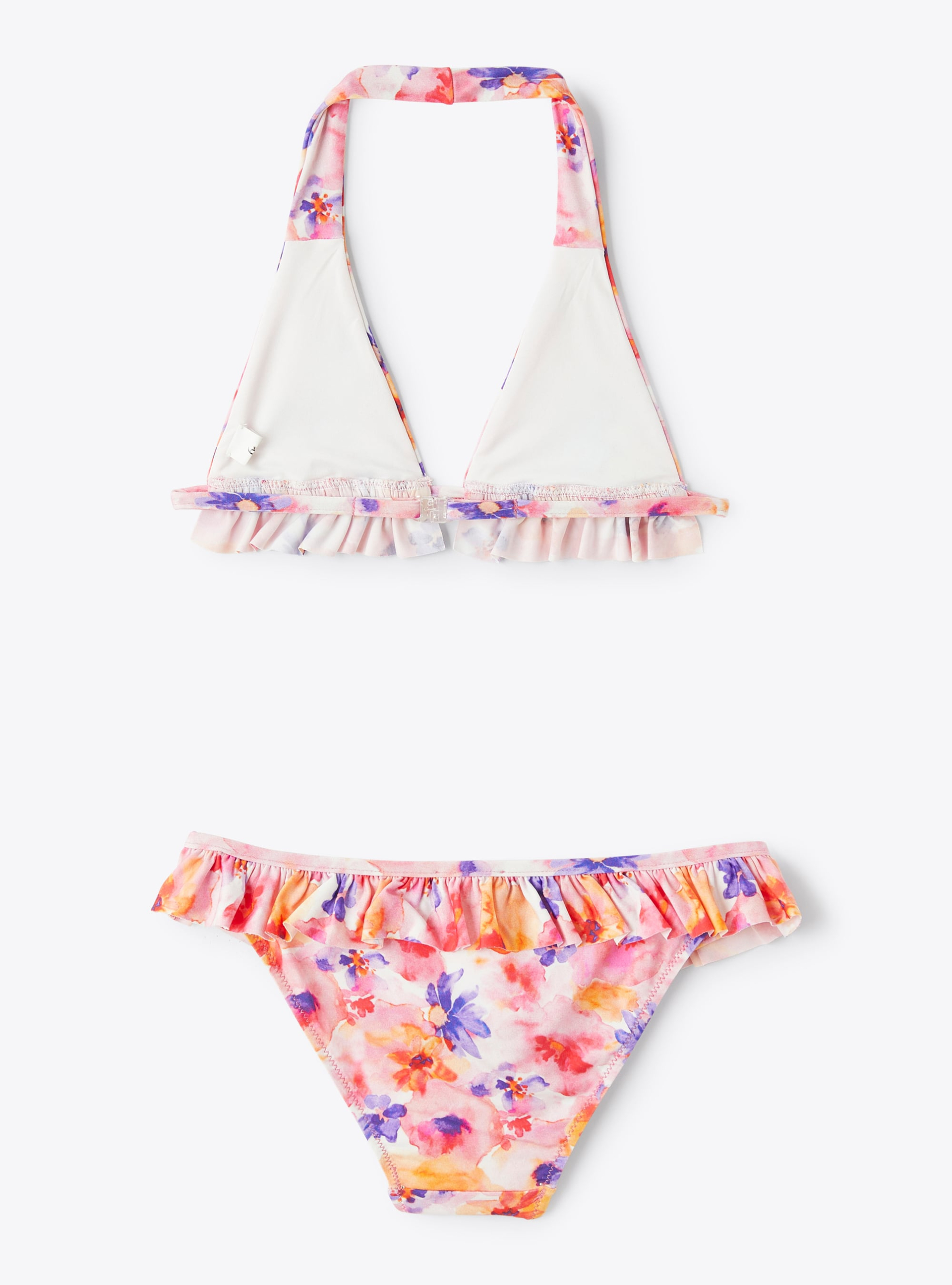 Two-piece swimsuit in floral-print lycra - White | Il Gufo