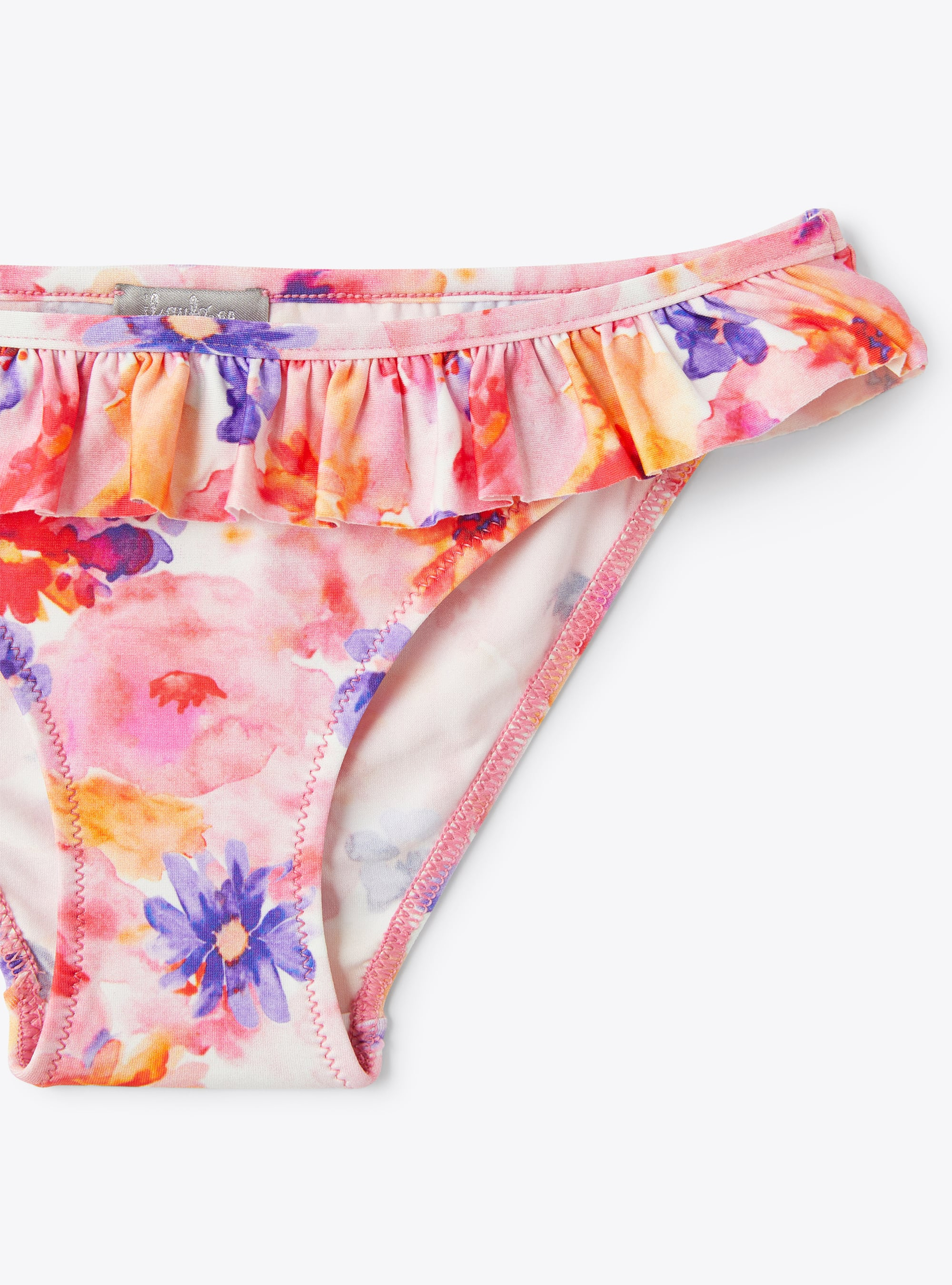 Two-piece swimsuit in floral-print lycra - White | Il Gufo