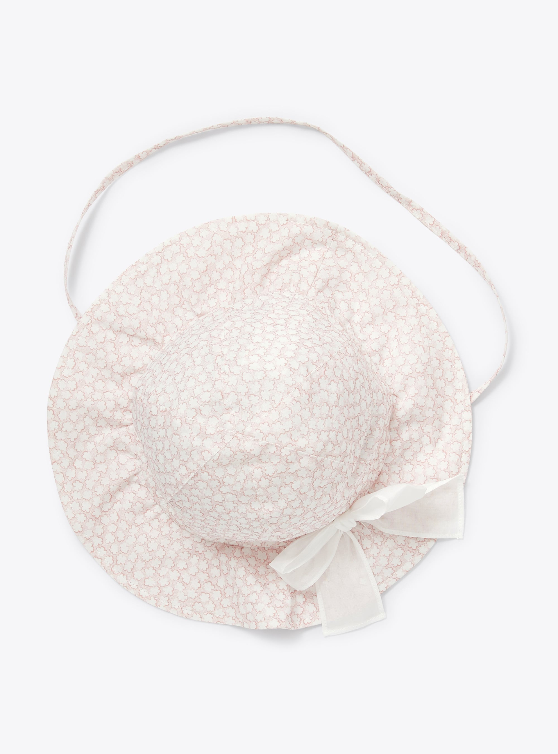 Hat in floral-printed muslin - Pink | Il Gufo