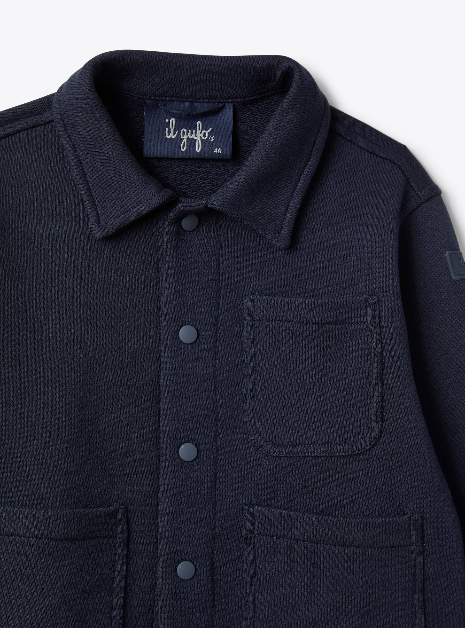 Shirt jacket in blue fleece - Blue | Il Gufo