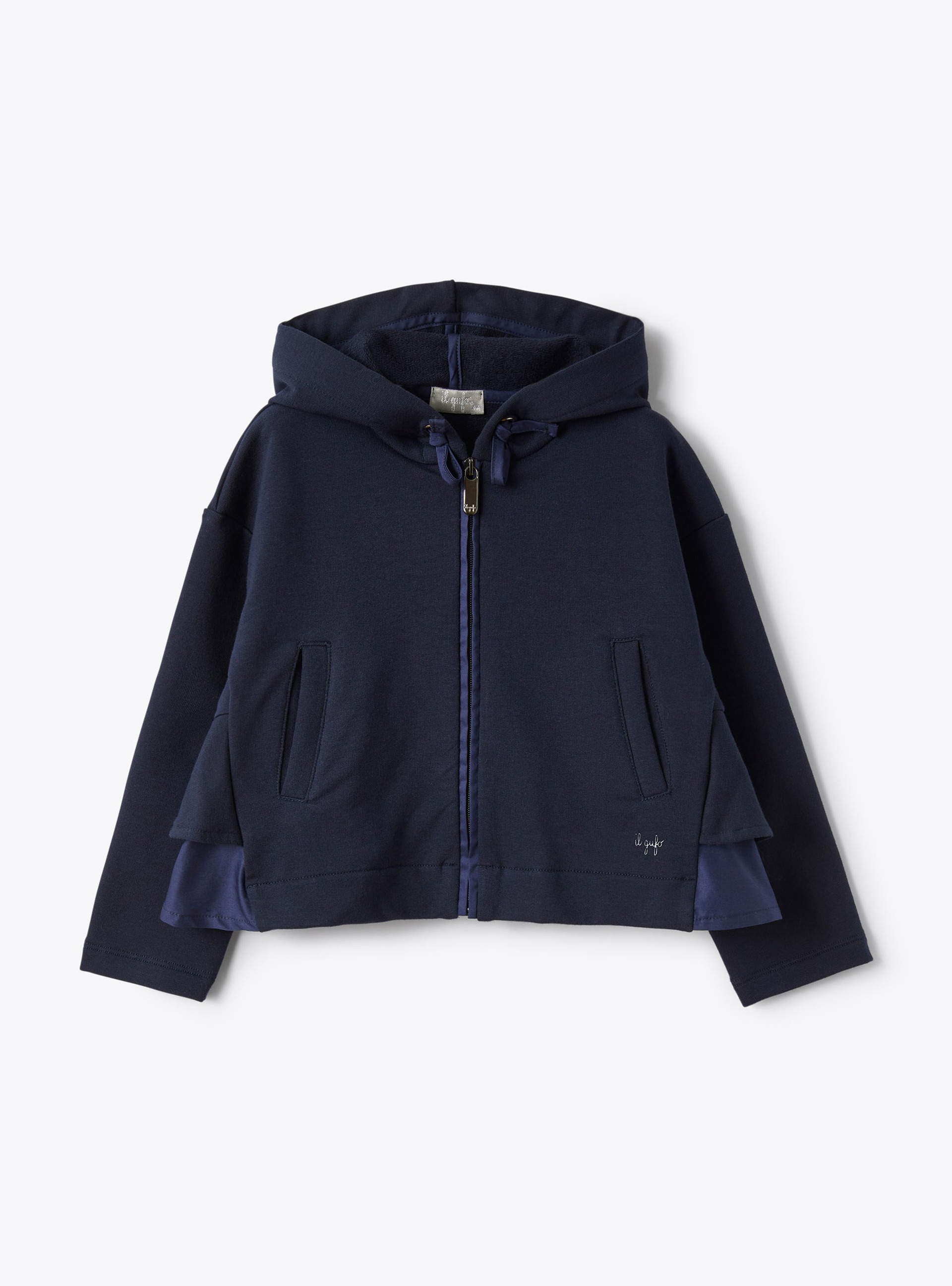 Jacket in blue stretch fleece - Sweatshirts - Il Gufo