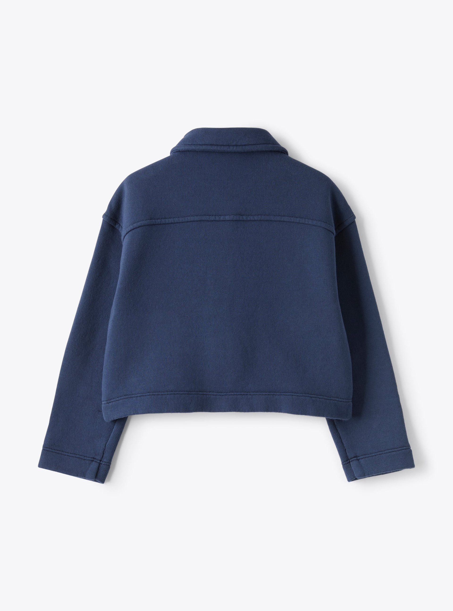 Garment-dyed blue fleece jacket - Blue | Il Gufo