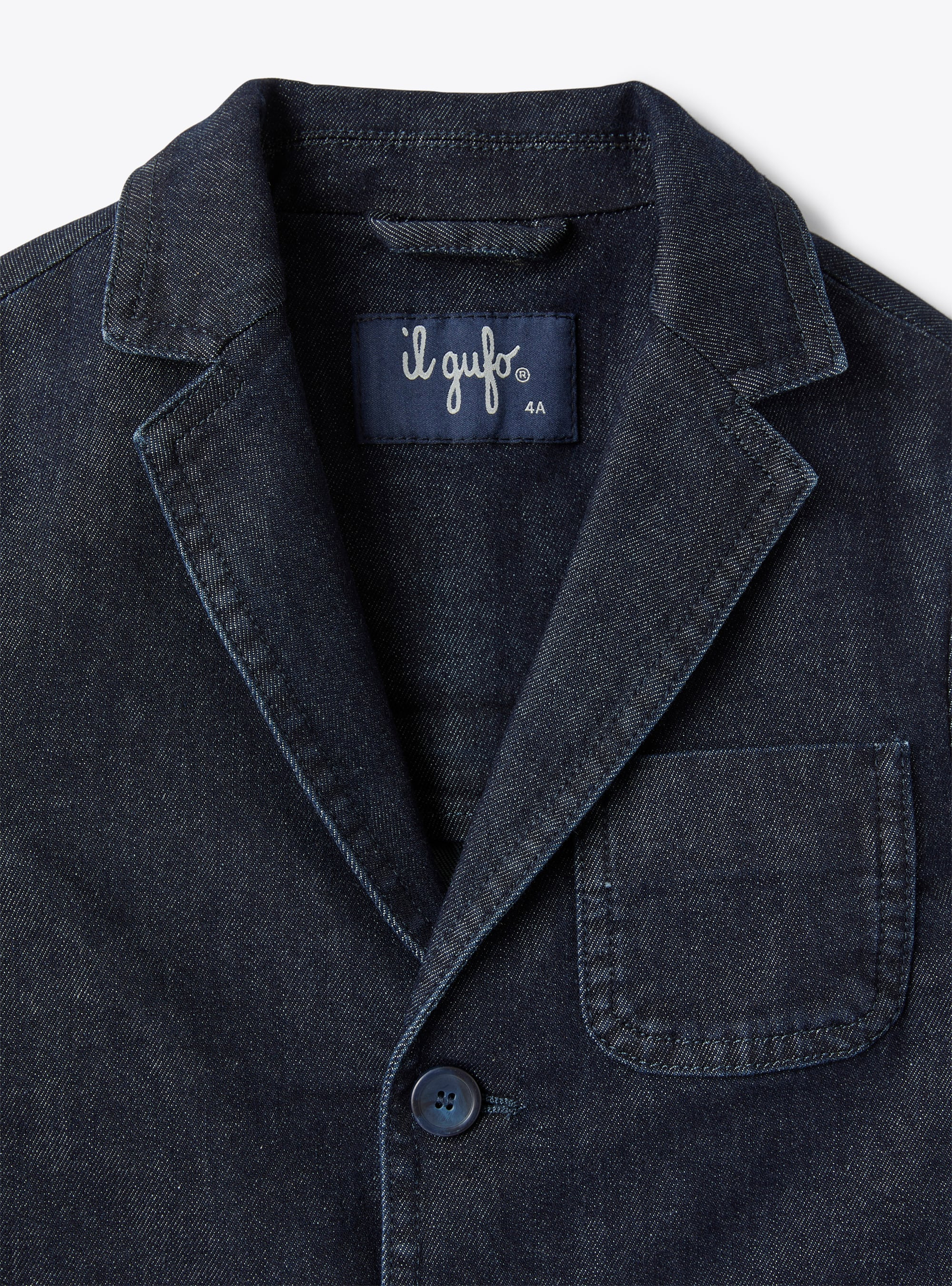 Blazer in stretch denim - Blue | Il Gufo