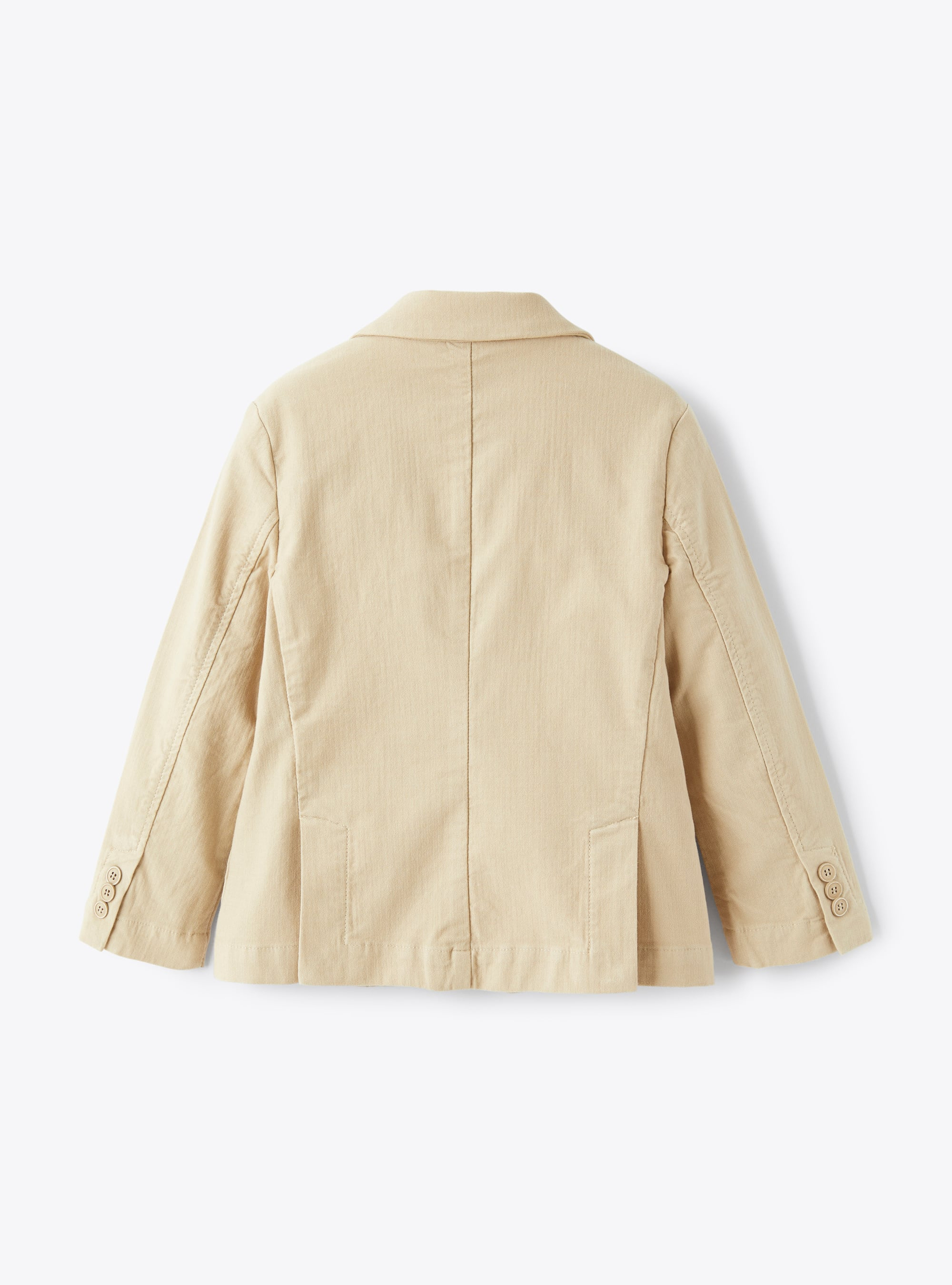 Blazer in herringbone-pattern stretch cotton  - Brown | Il Gufo