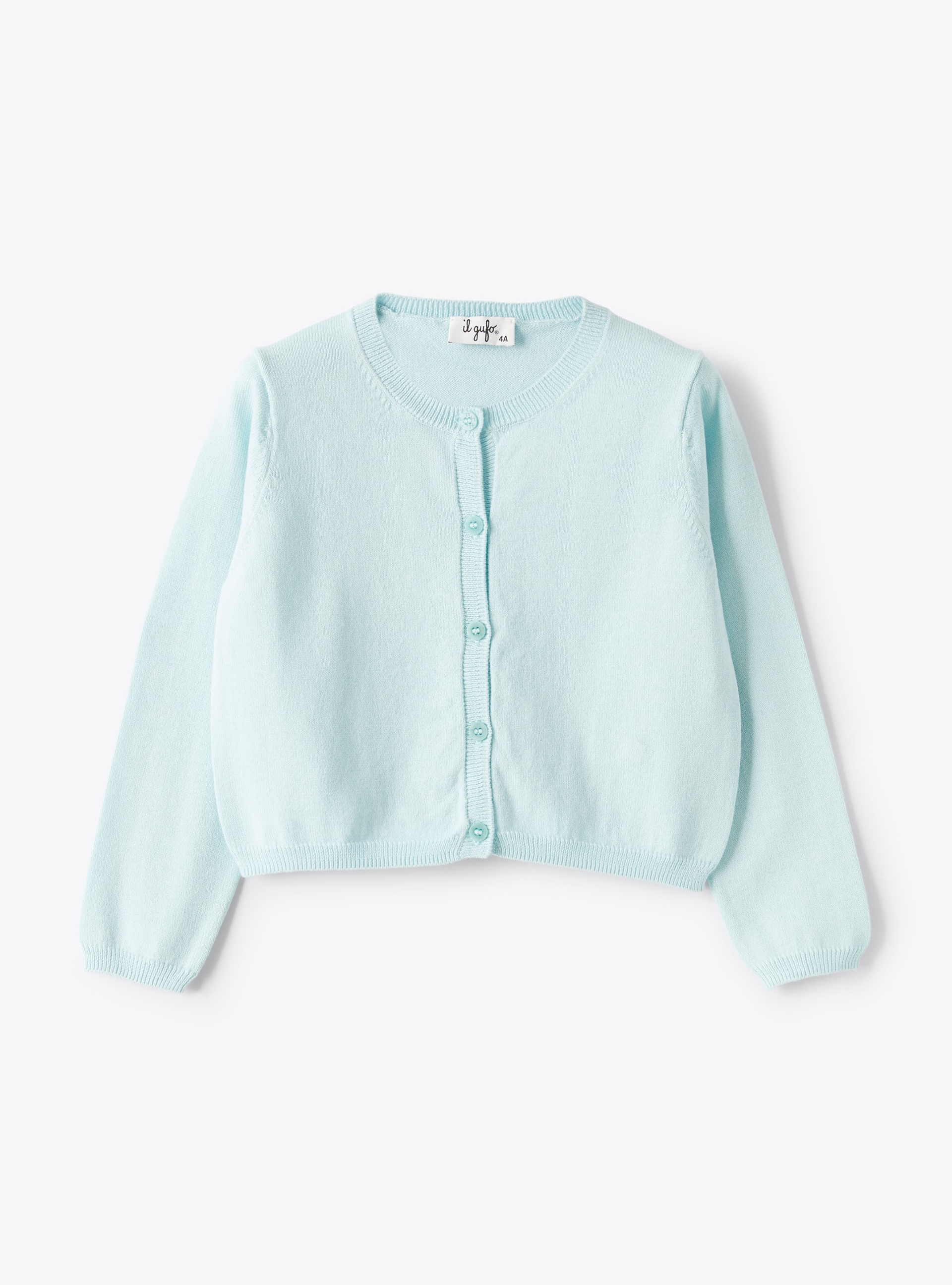 Cardigan en coton biologique bleu - Marrone | Il Gufo