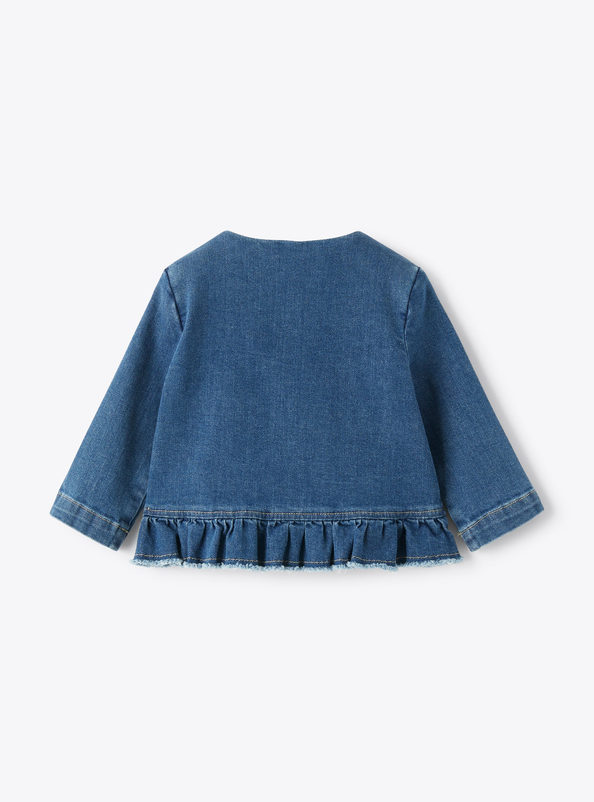 Jacket for baby girls in stretch denim - Blue | Il Gufo