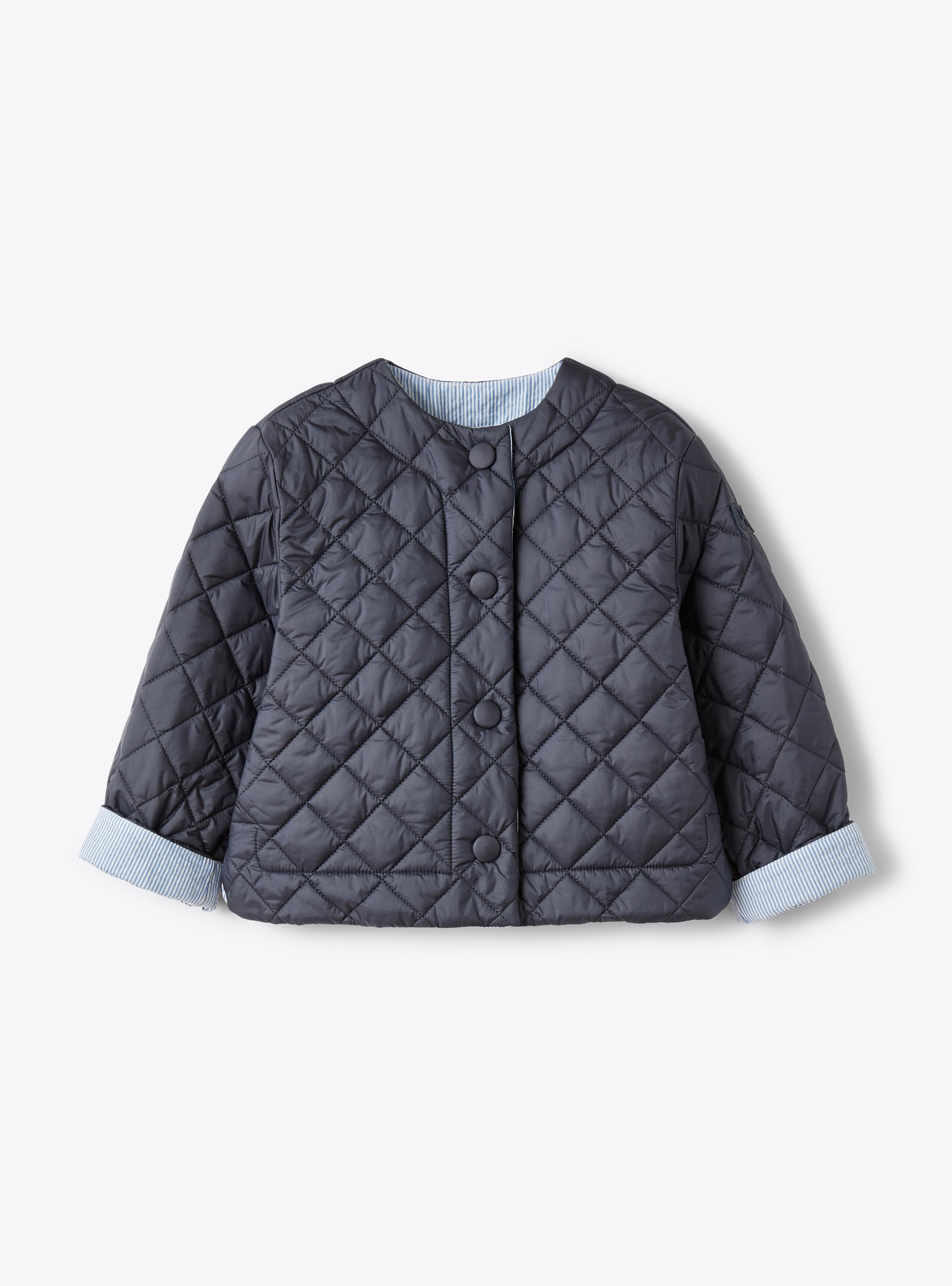 Quilted jacket in navy-blue downproof nylon - Blue | Il Gufo