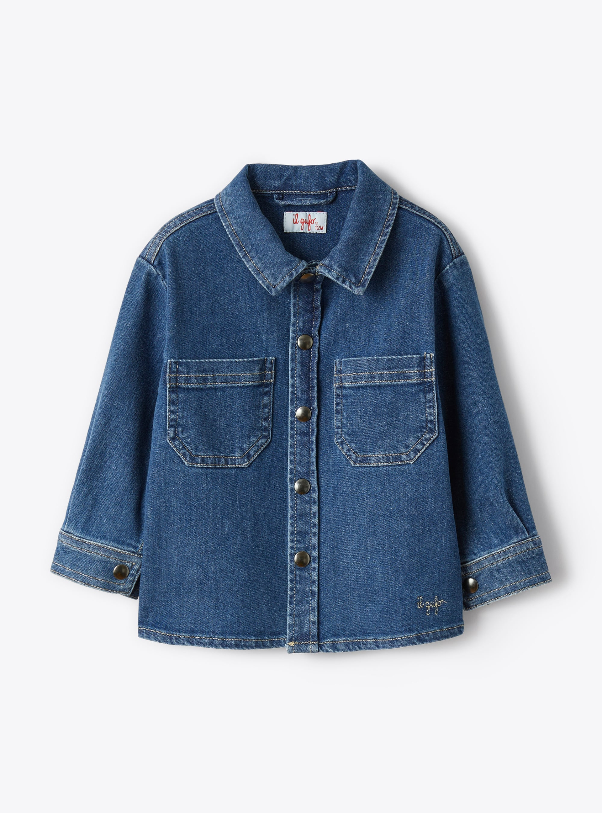 Shirt jacket in stretch denim - Jackets - Il Gufo