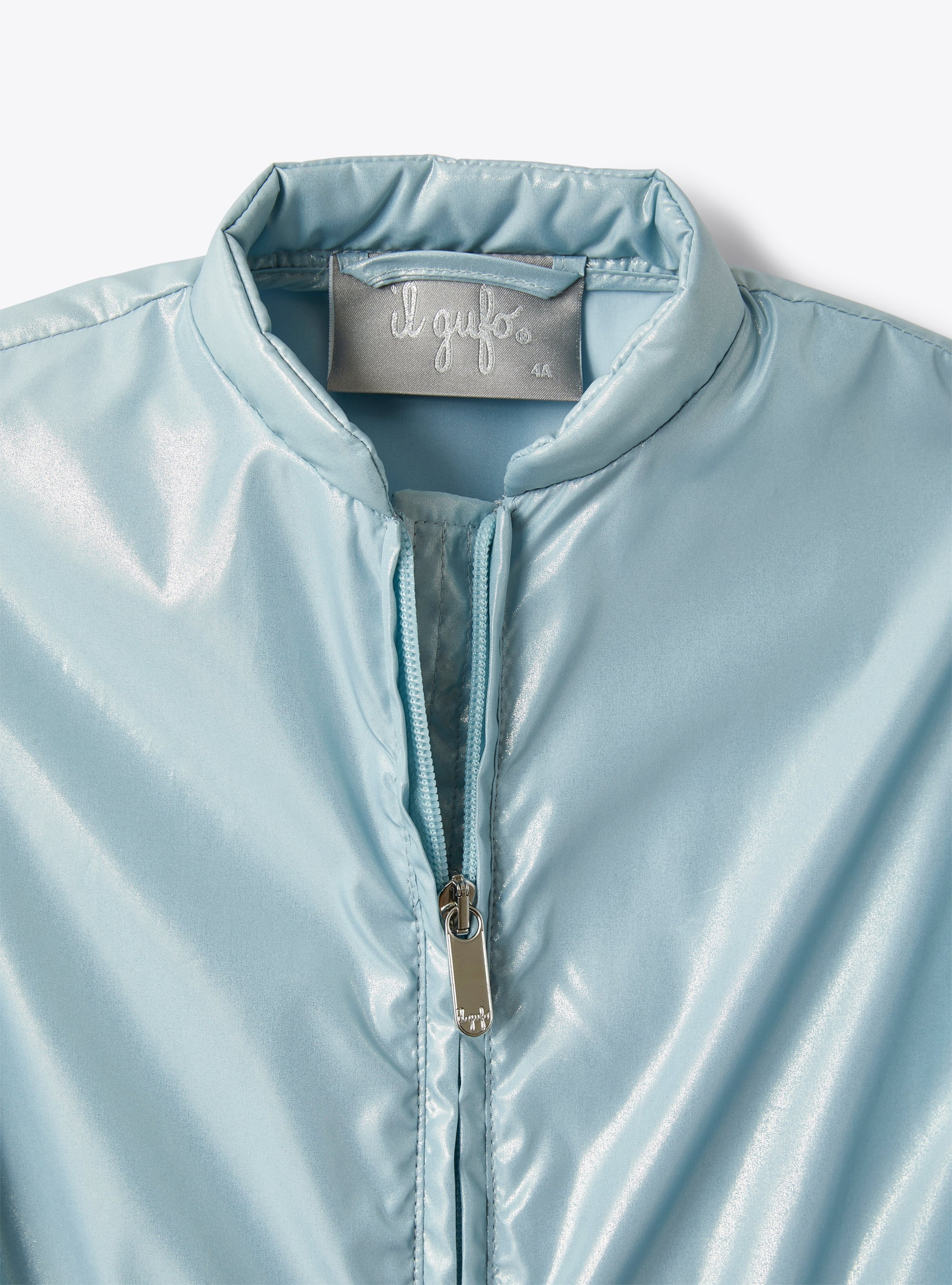 Jacket in laminated nylon - Light blue | Il Gufo