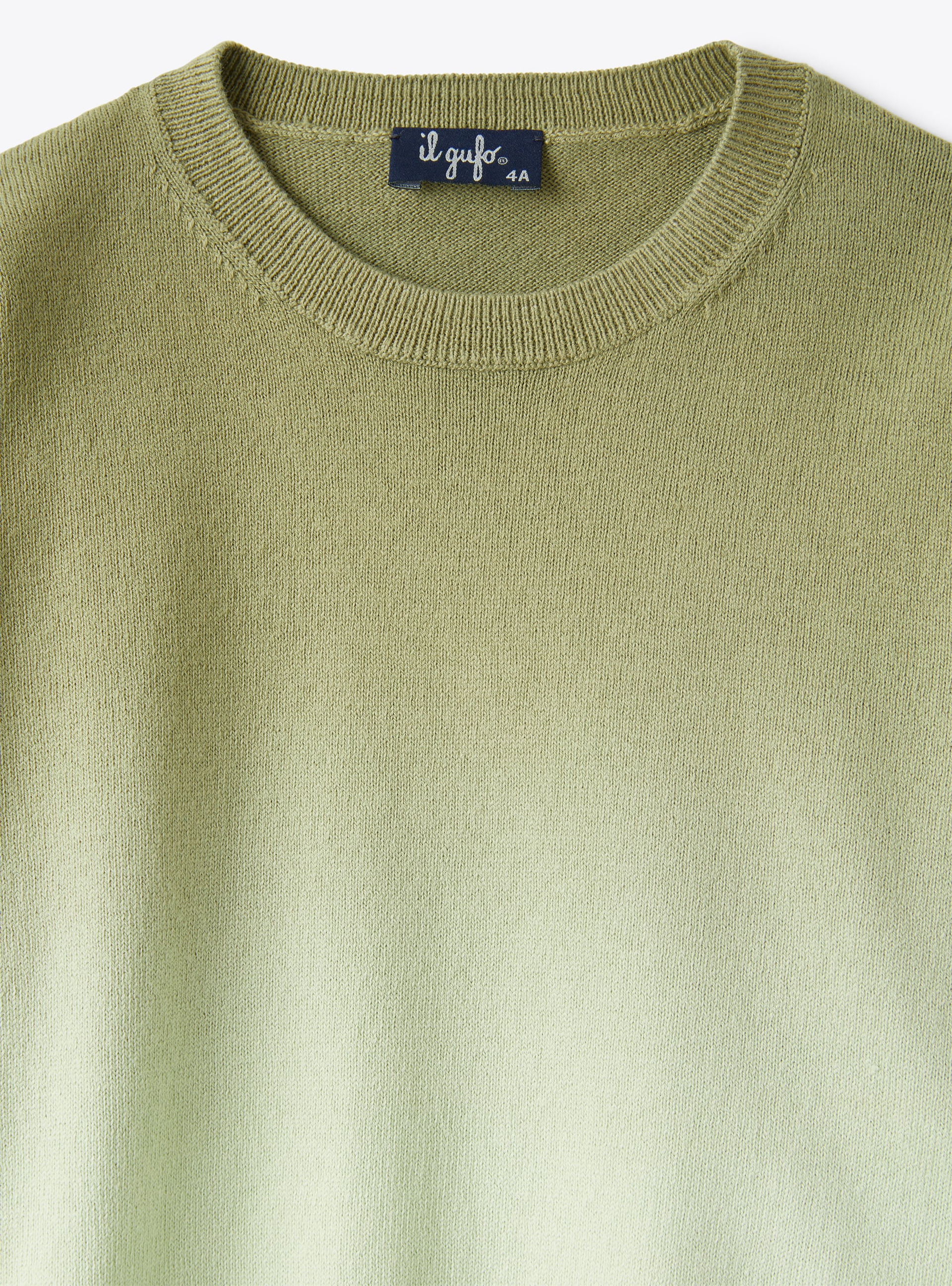 Sweater in sage-green organic cotton - Green | Il Gufo