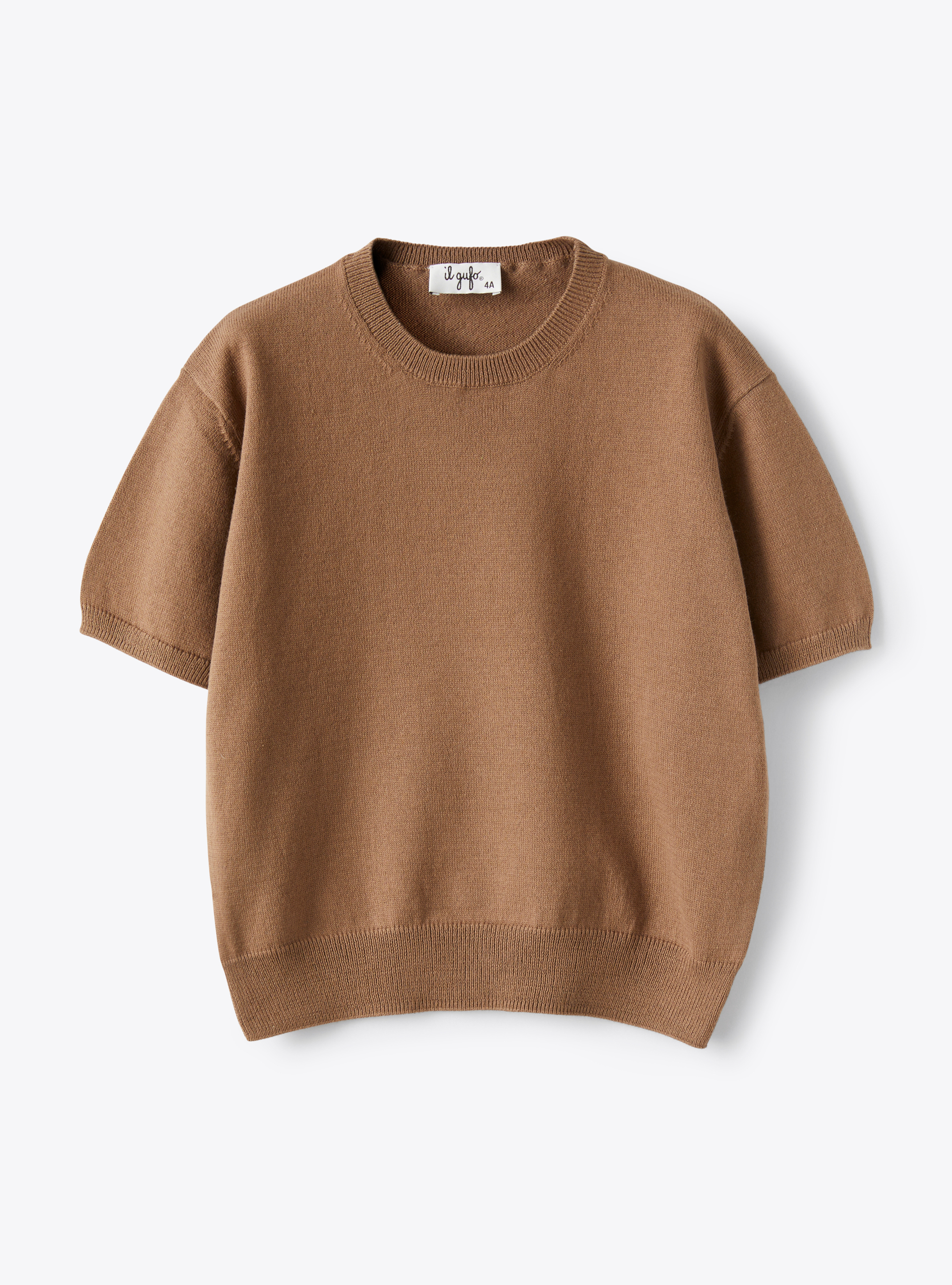Short-sleeve unisex sweater in organic cotton  - Sweaters - Il Gufo