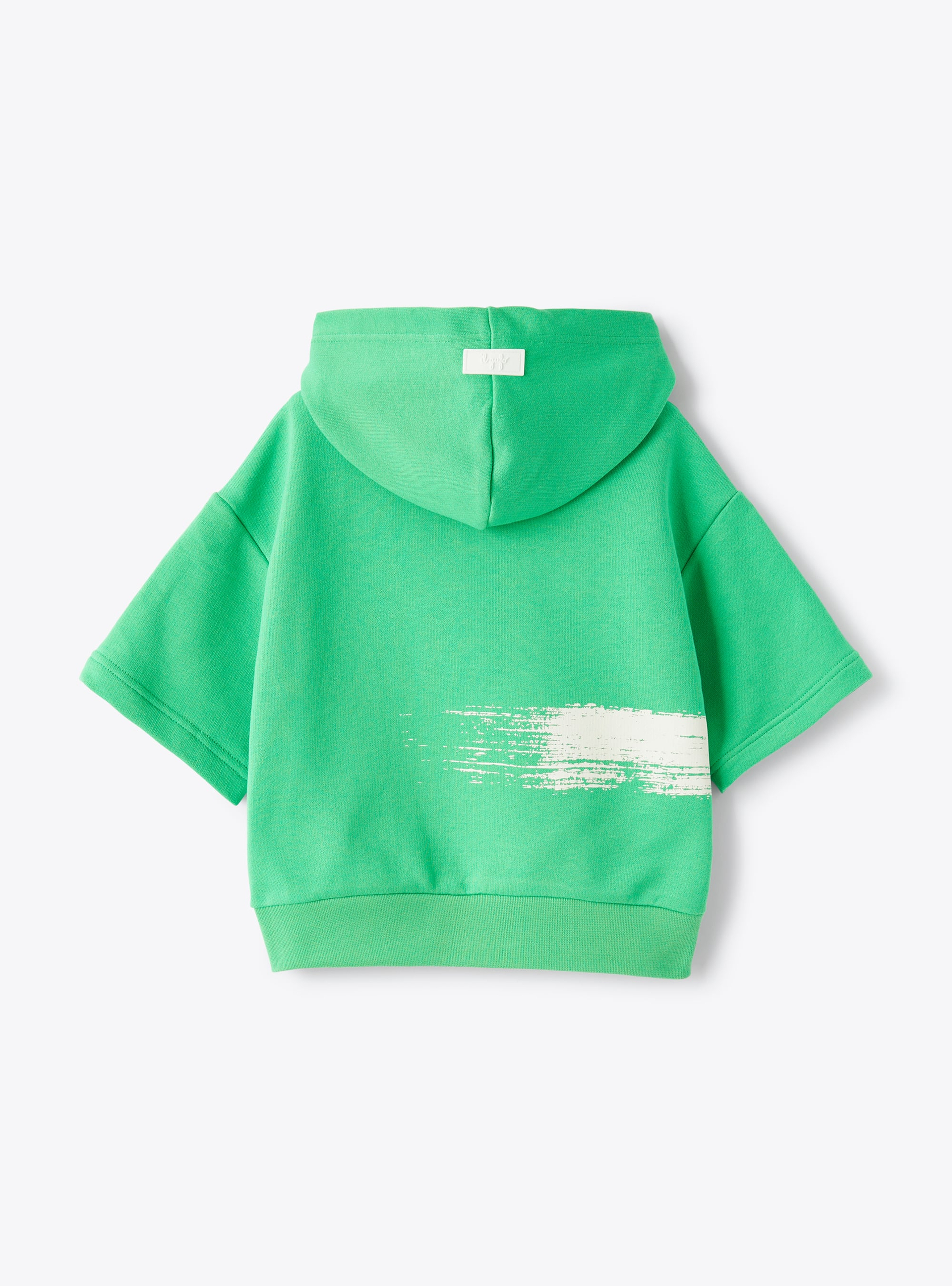 Sweat-shirt à capuche et manches courtes  - Blanc | Il Gufo