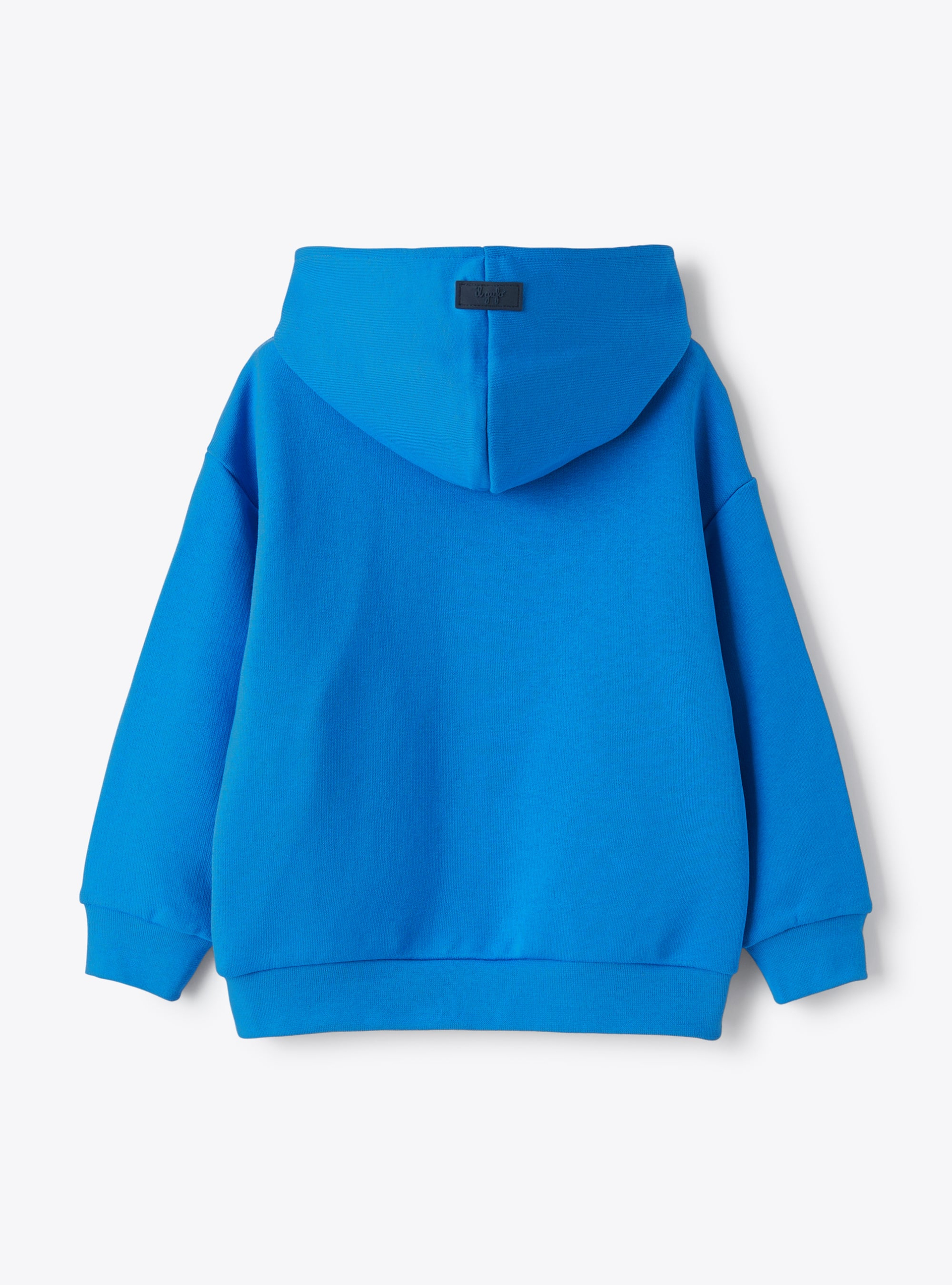Hooded sweatshirt with skater print design - Blue | Il Gufo