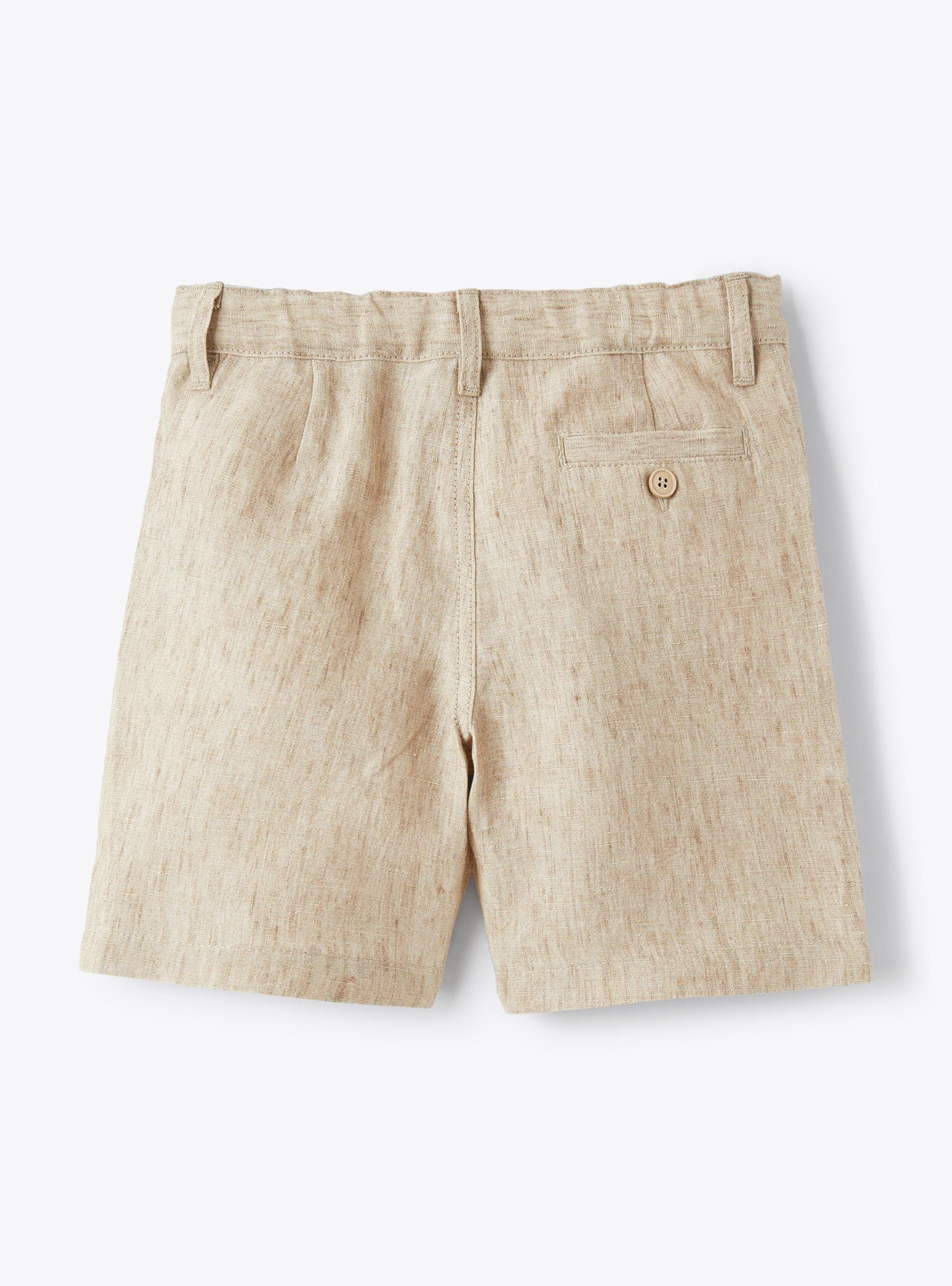 Bermuda shorts in beige-mélange linen  - Brown | Il Gufo