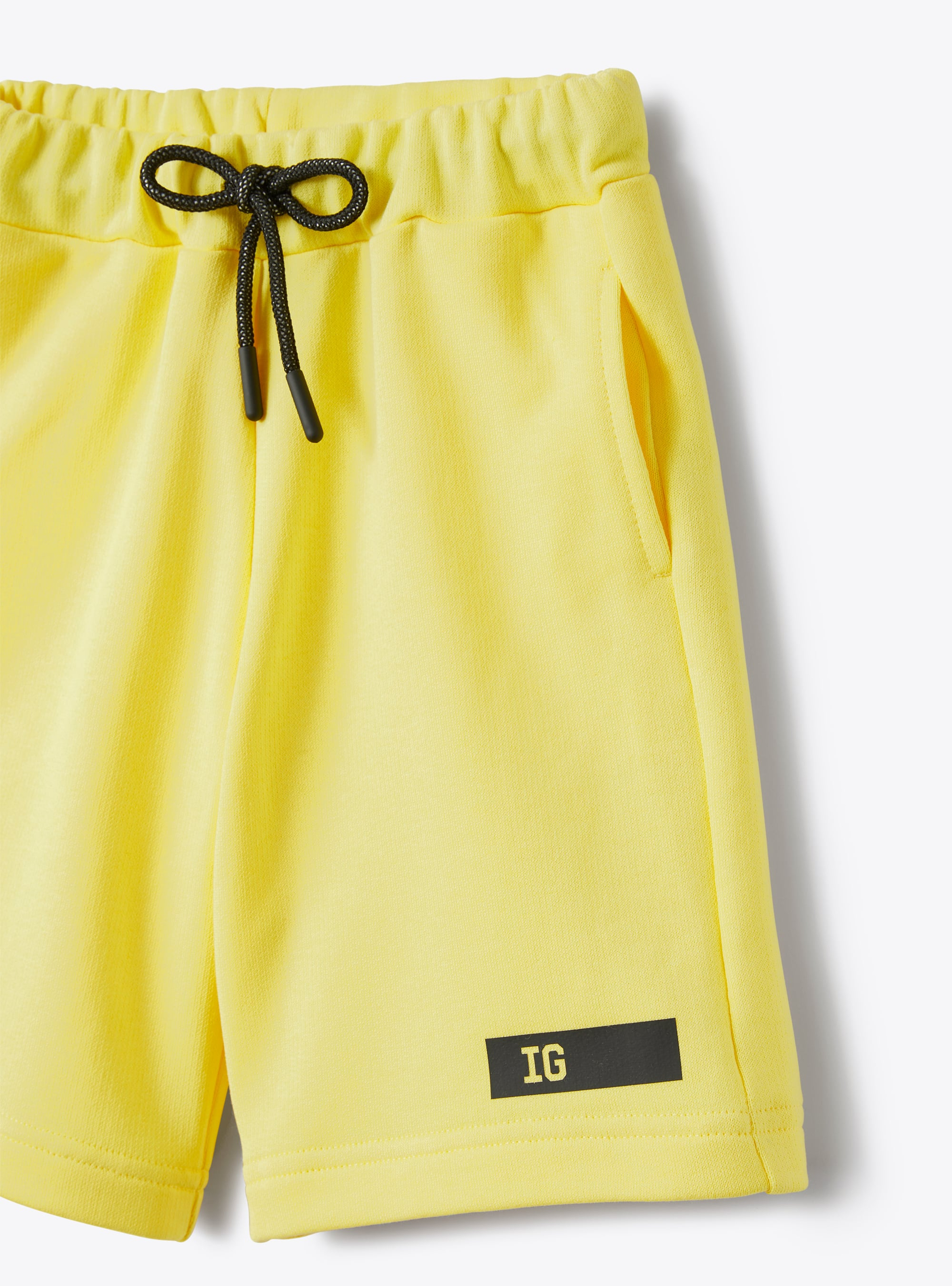 Bermuda in felpa con coulisse giallo - Giallo | Il Gufo