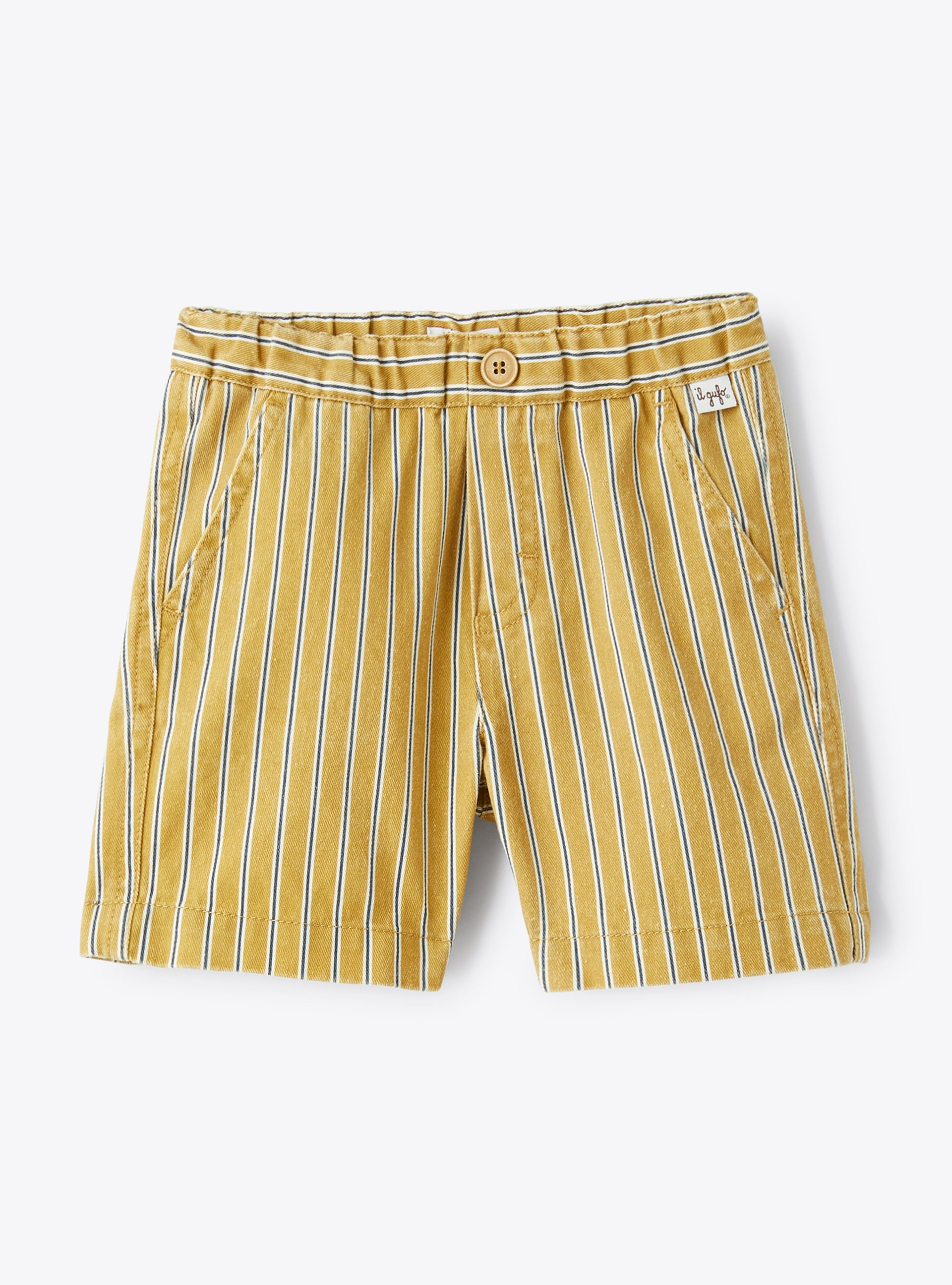Bermuda shorts for baby boys in striped canvas - Trousers - Il Gufo