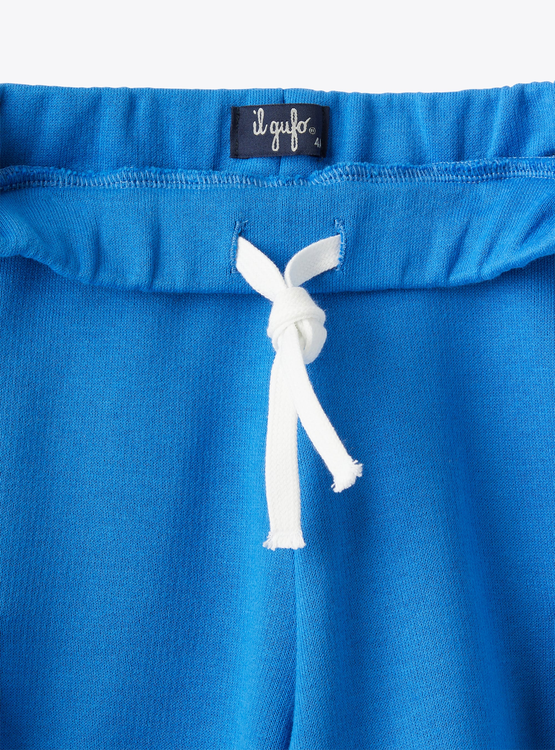 Bermuda cargo en molleton couleur cobalt - Bleu | Il Gufo