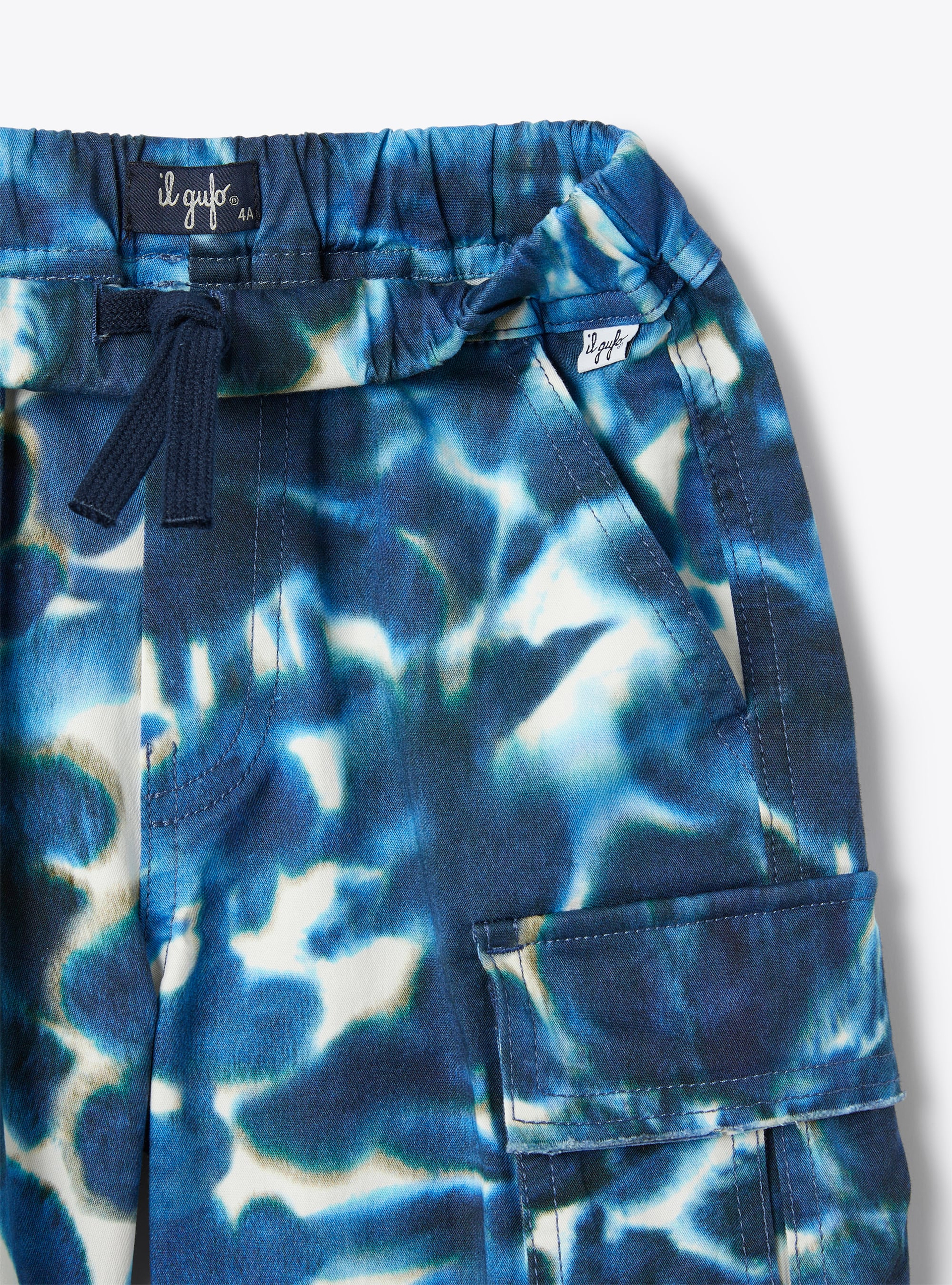 Bermuda cargo stampa tie dye blu - Blu | Il Gufo