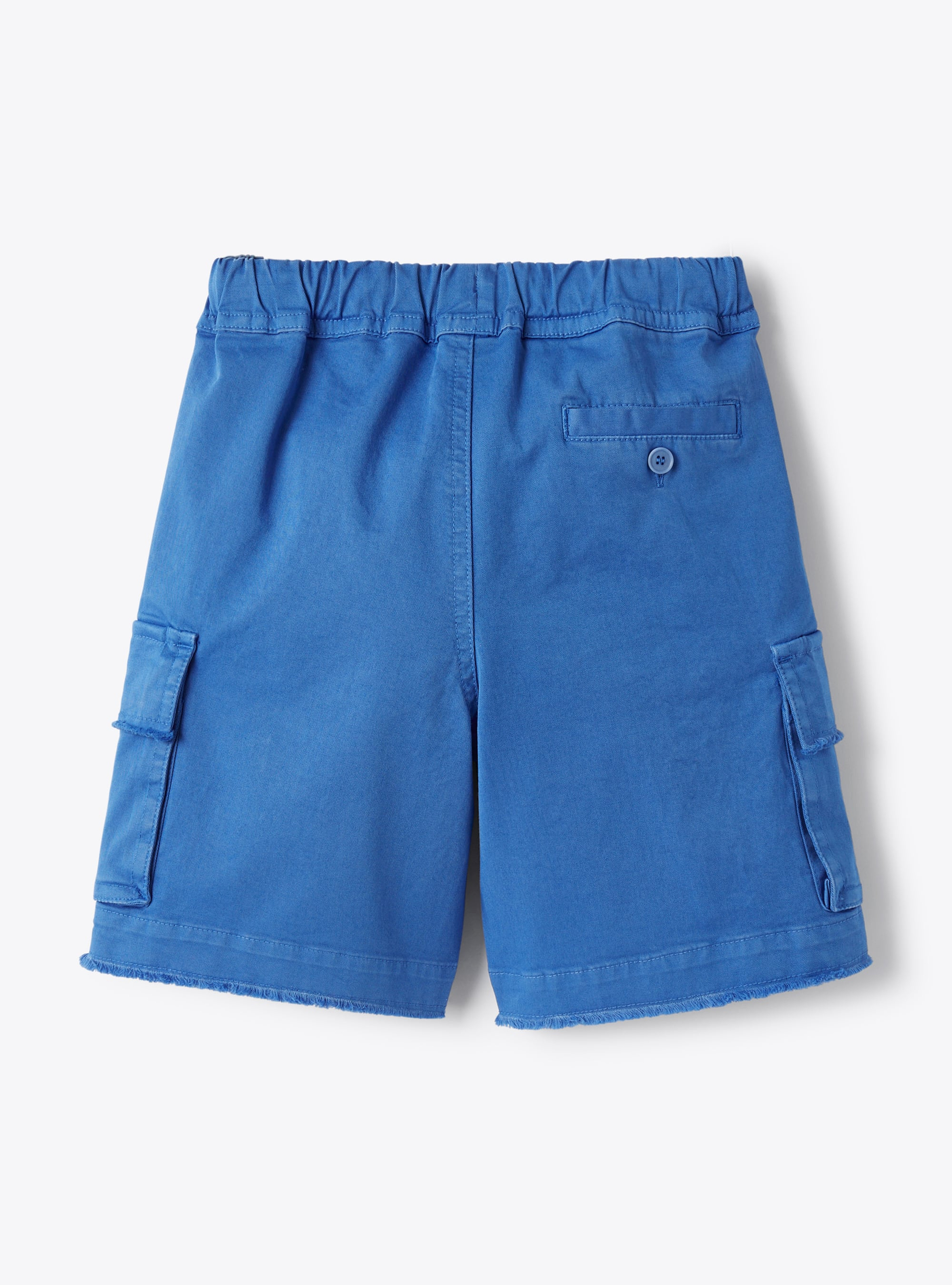 Cargo-style bermuda shorts in cobalt-blue stretch gabardine - Blue | Il Gufo