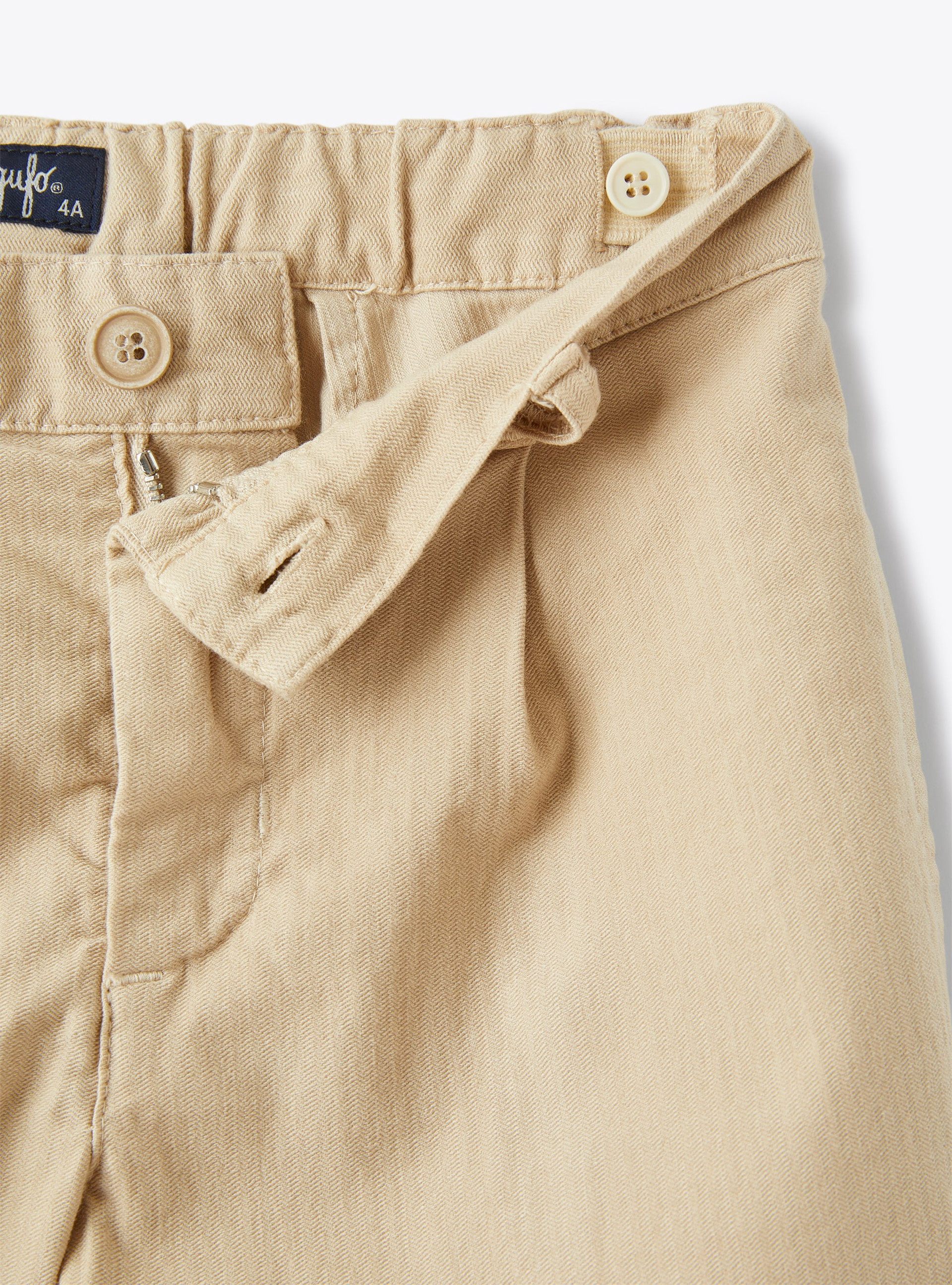 Bermuda in cotone stretch spigato - Marrone | Il Gufo