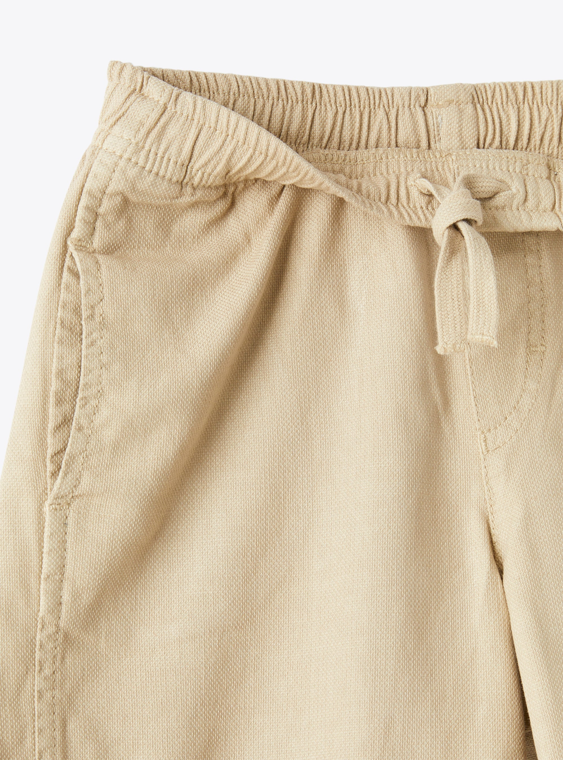 Bermuda shorts in oatmeal-coloured stretch canvas - Brown | Il Gufo