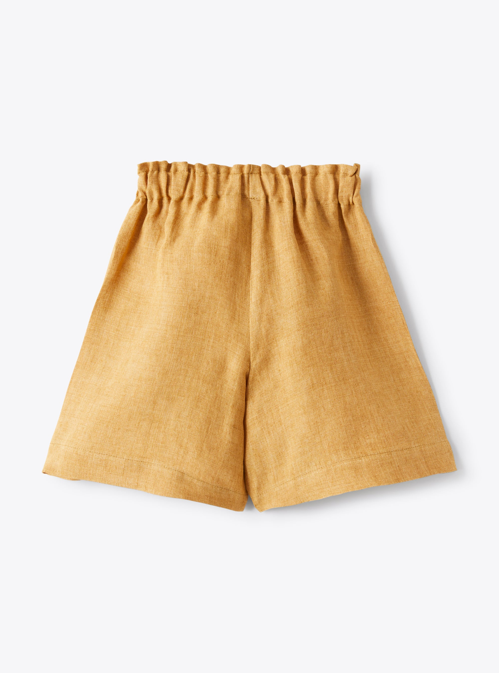 Bermuda shorts in cinnamon mélange linen - Brown | Il Gufo