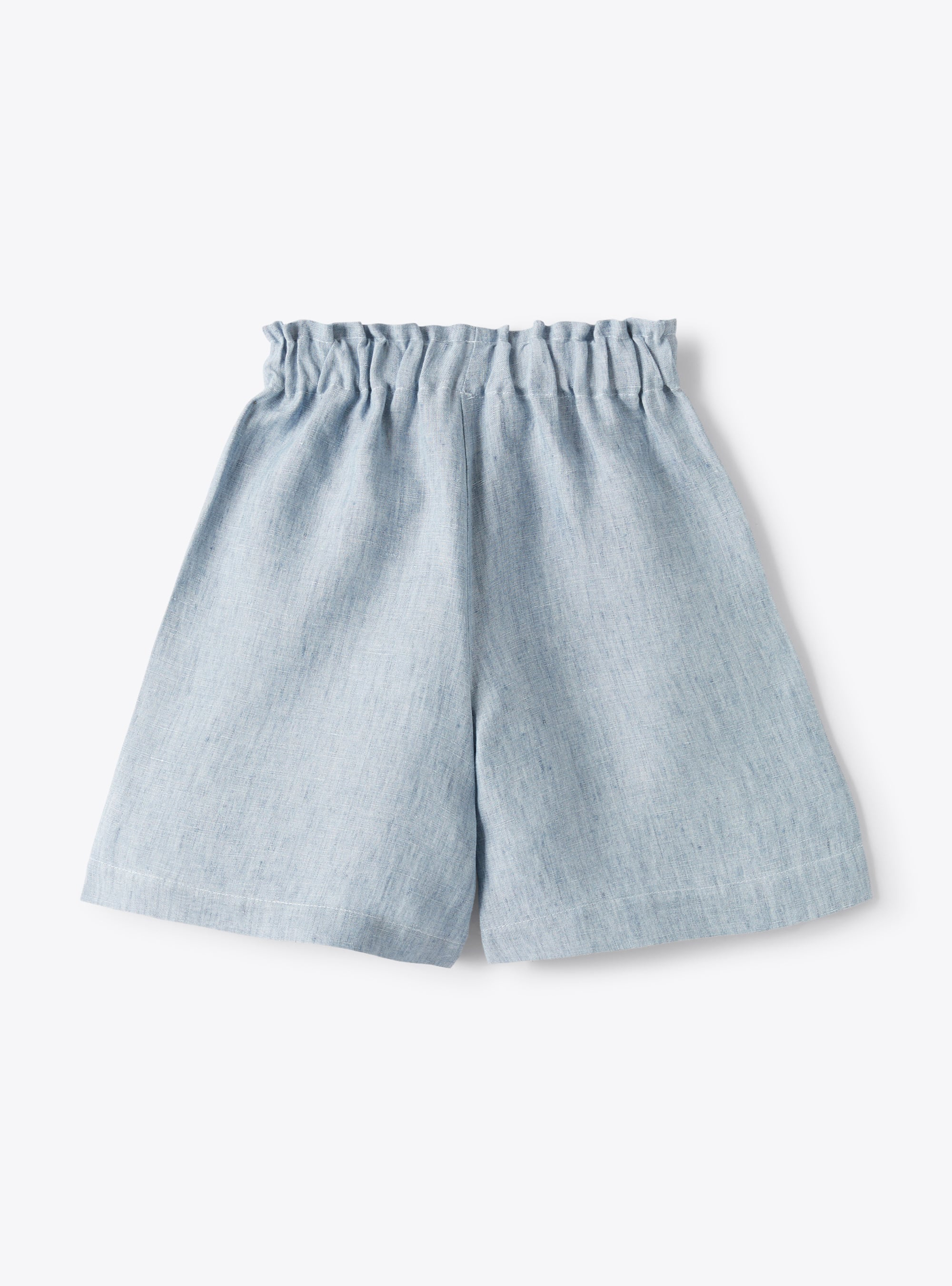 Bermudashorts aus hellblau meliertem Leinen - Hosen - Il Gufo